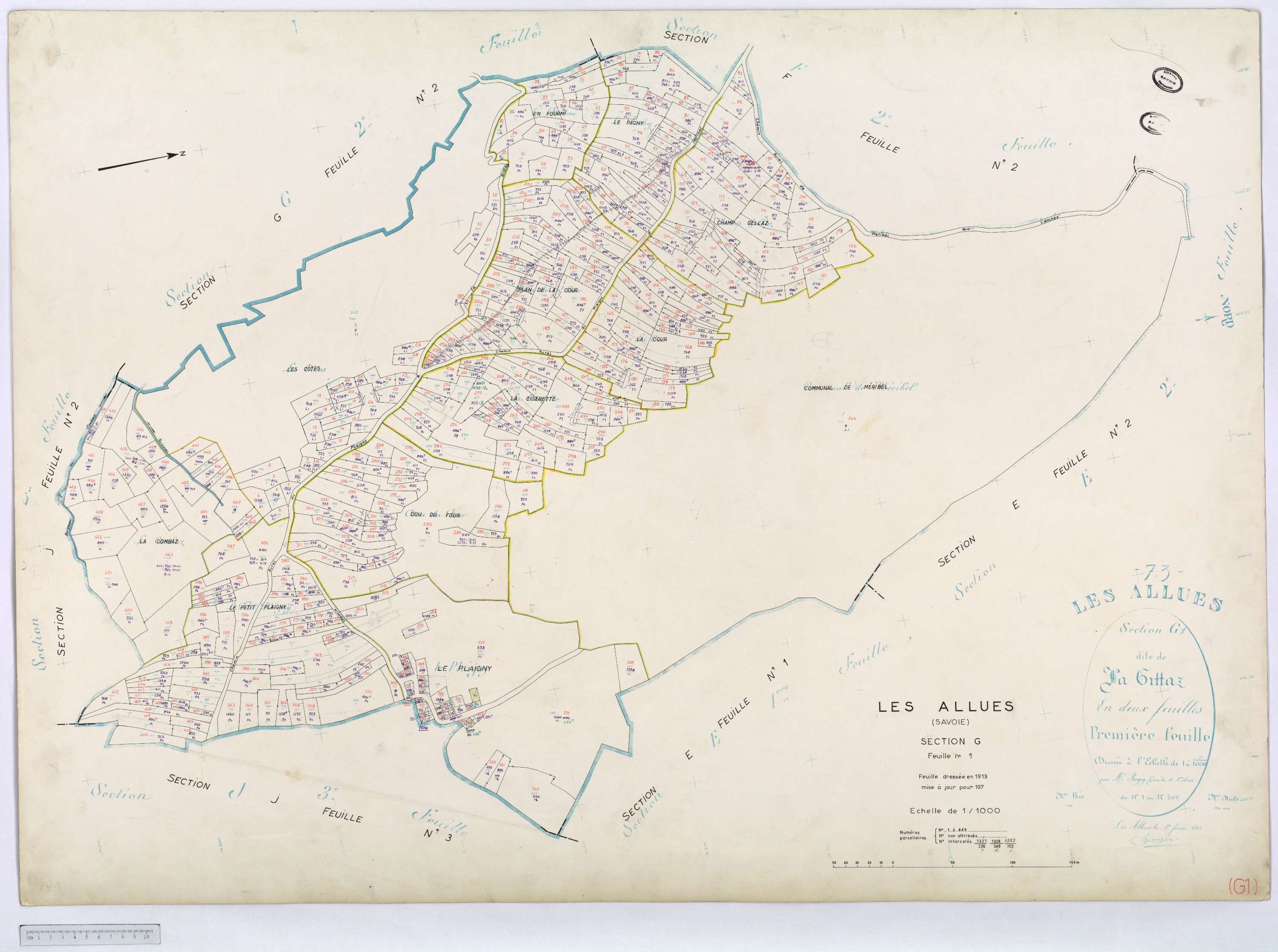 Allues - Cadastre rénové, version définitive, section A à L (s.d.).