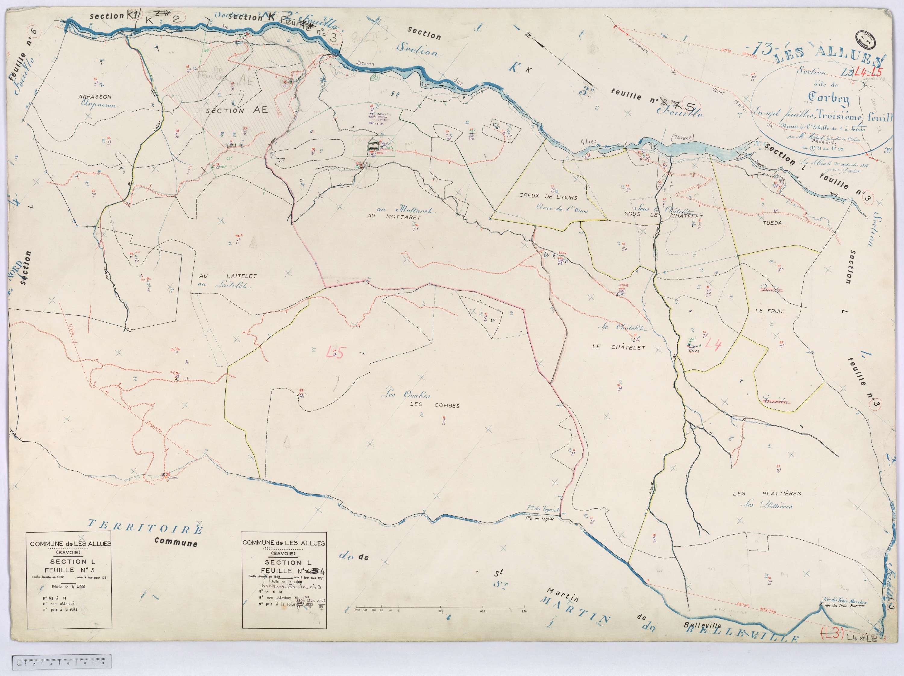 Allues - Cadastre rénové, version définitive, section M à V (s.d.).