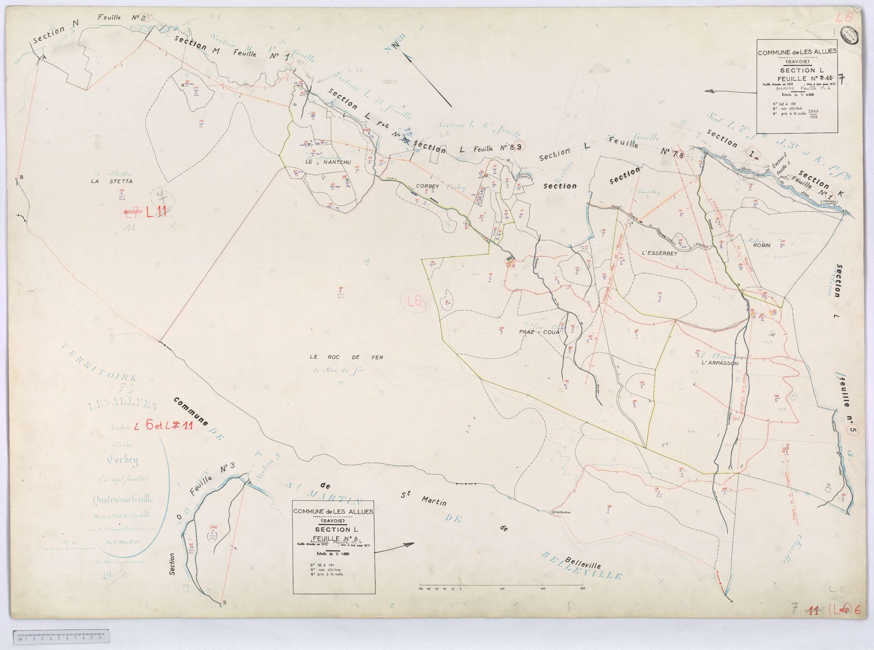 Allues - Cadastre rénové, version définitive, section M à V (s.d.).