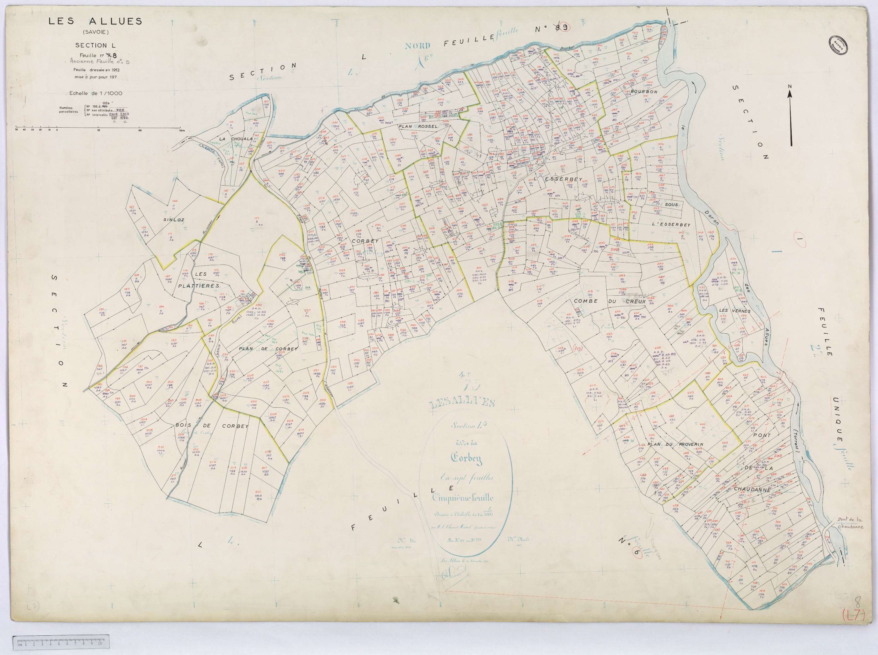 Allues - Cadastre rénové, version définitive, section M à V (s.d.).