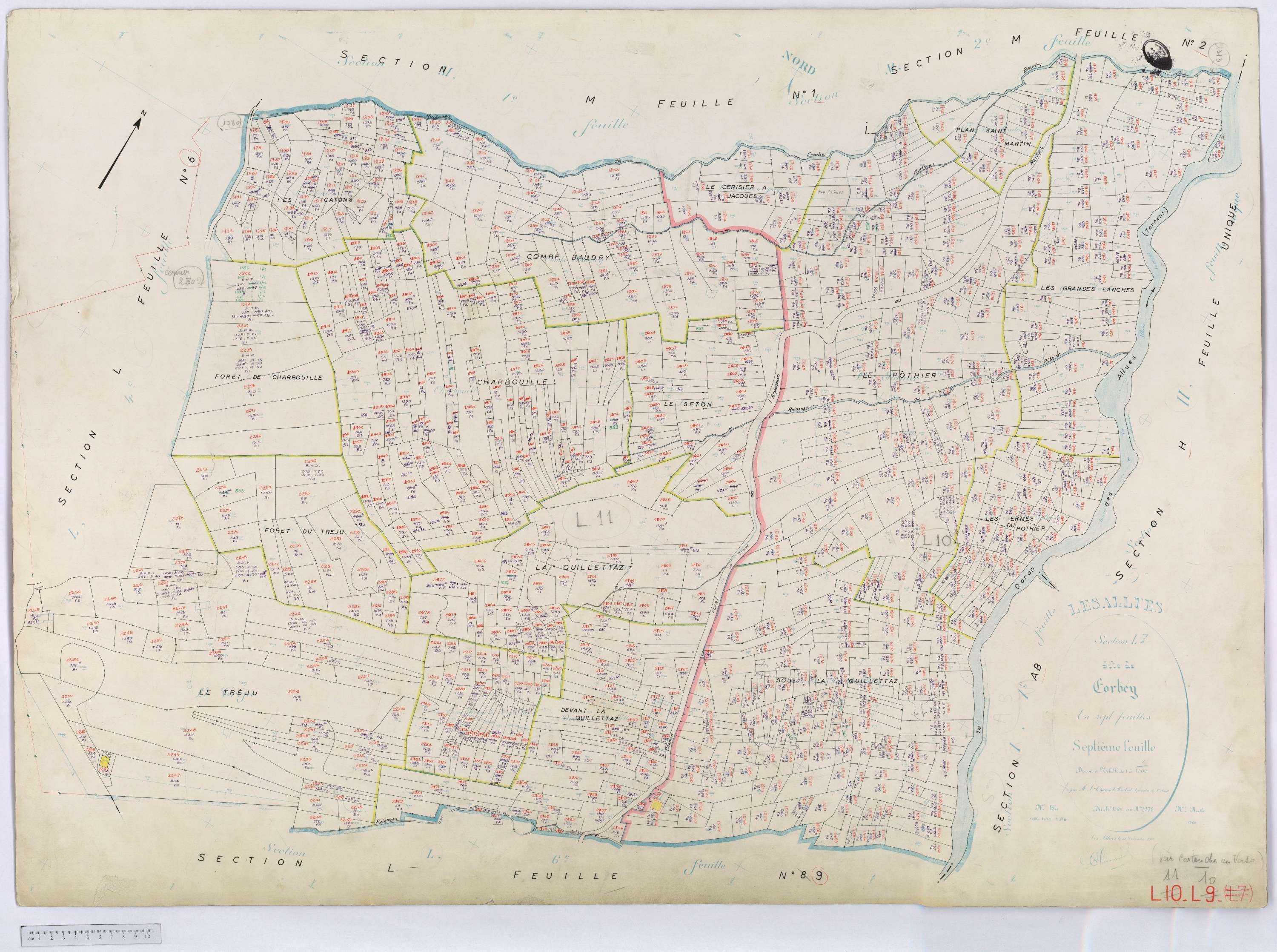 Allues - Cadastre rénové, version définitive, section M à V (s.d.).