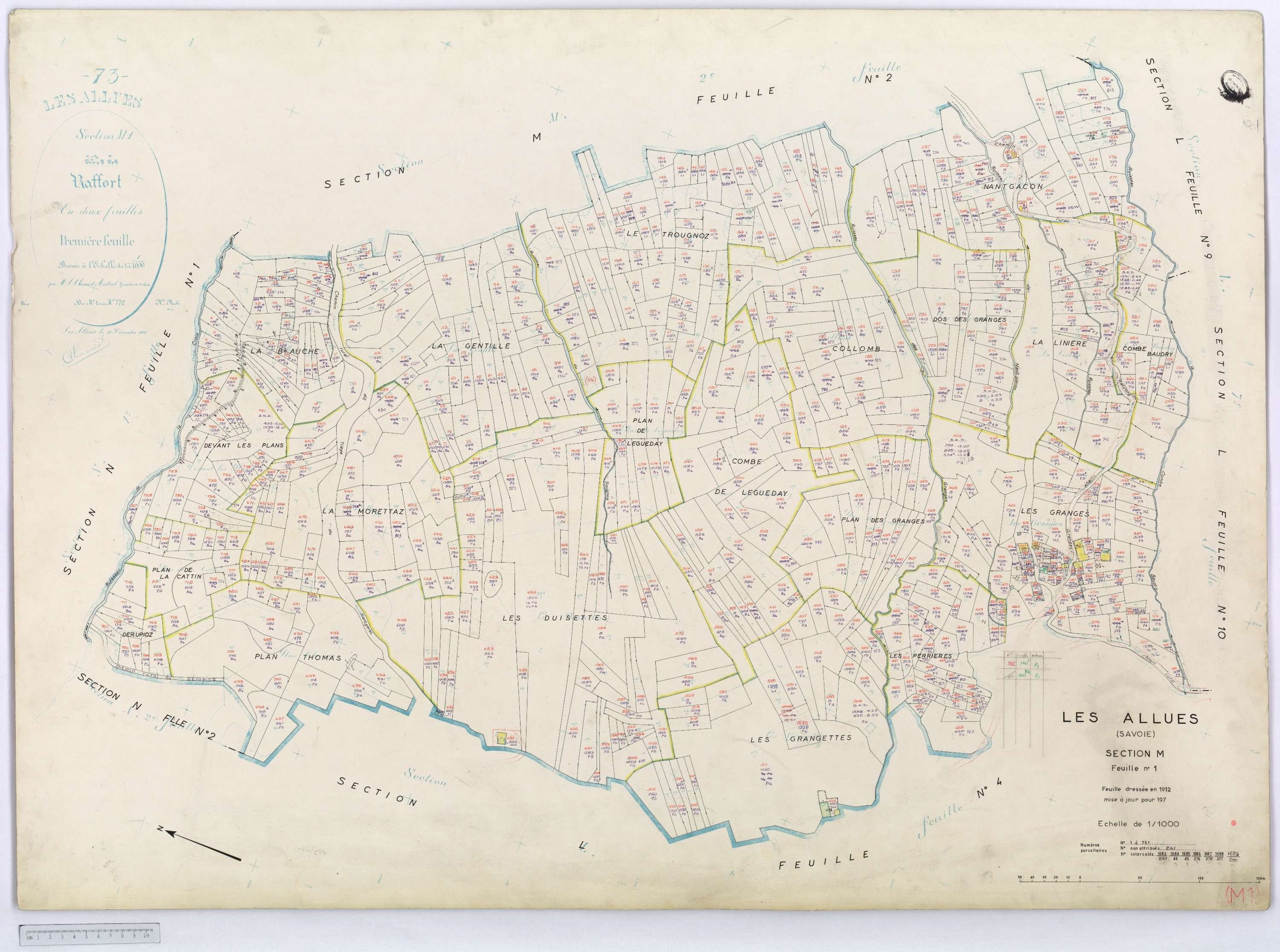 Allues - Cadastre rénové, version définitive, section M à V (s.d.).