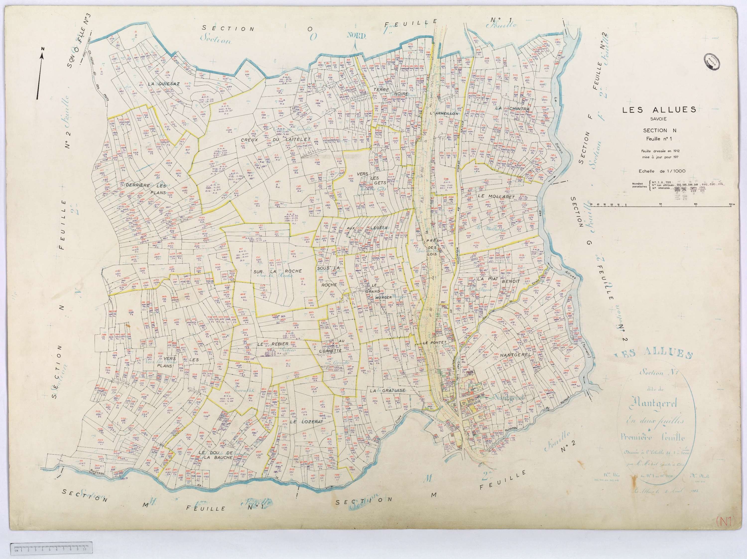 Allues - Cadastre rénové, version définitive, section M à V (s.d.).