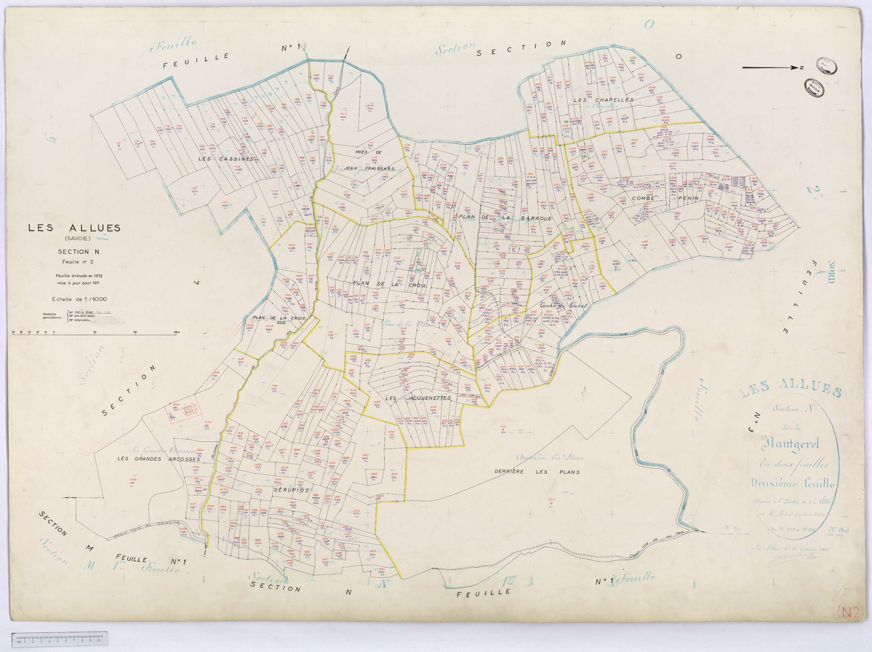 Allues - Cadastre rénové, version définitive, section M à V (s.d.).