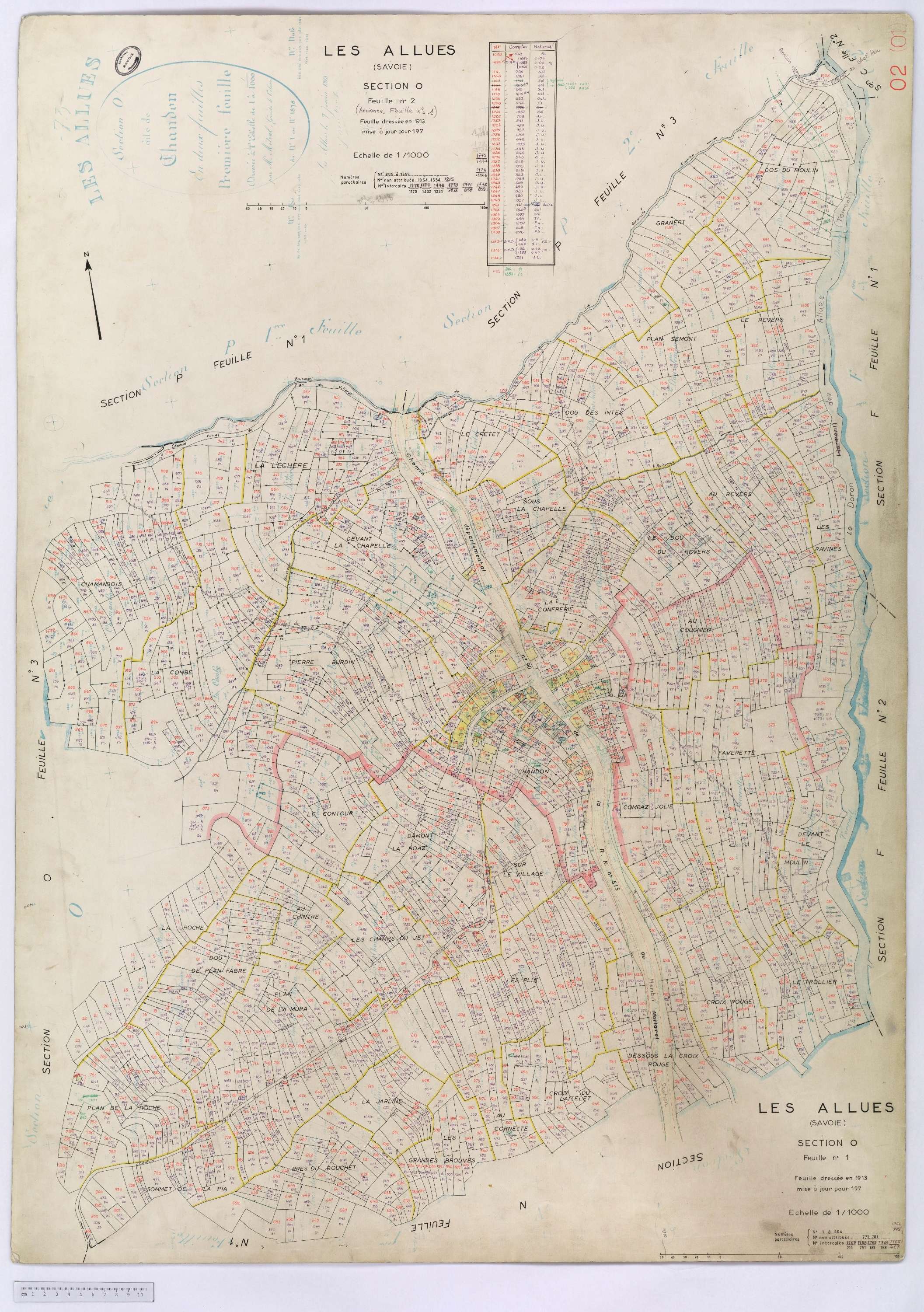 Allues - Cadastre rénové, version définitive, section M à V (s.d.).