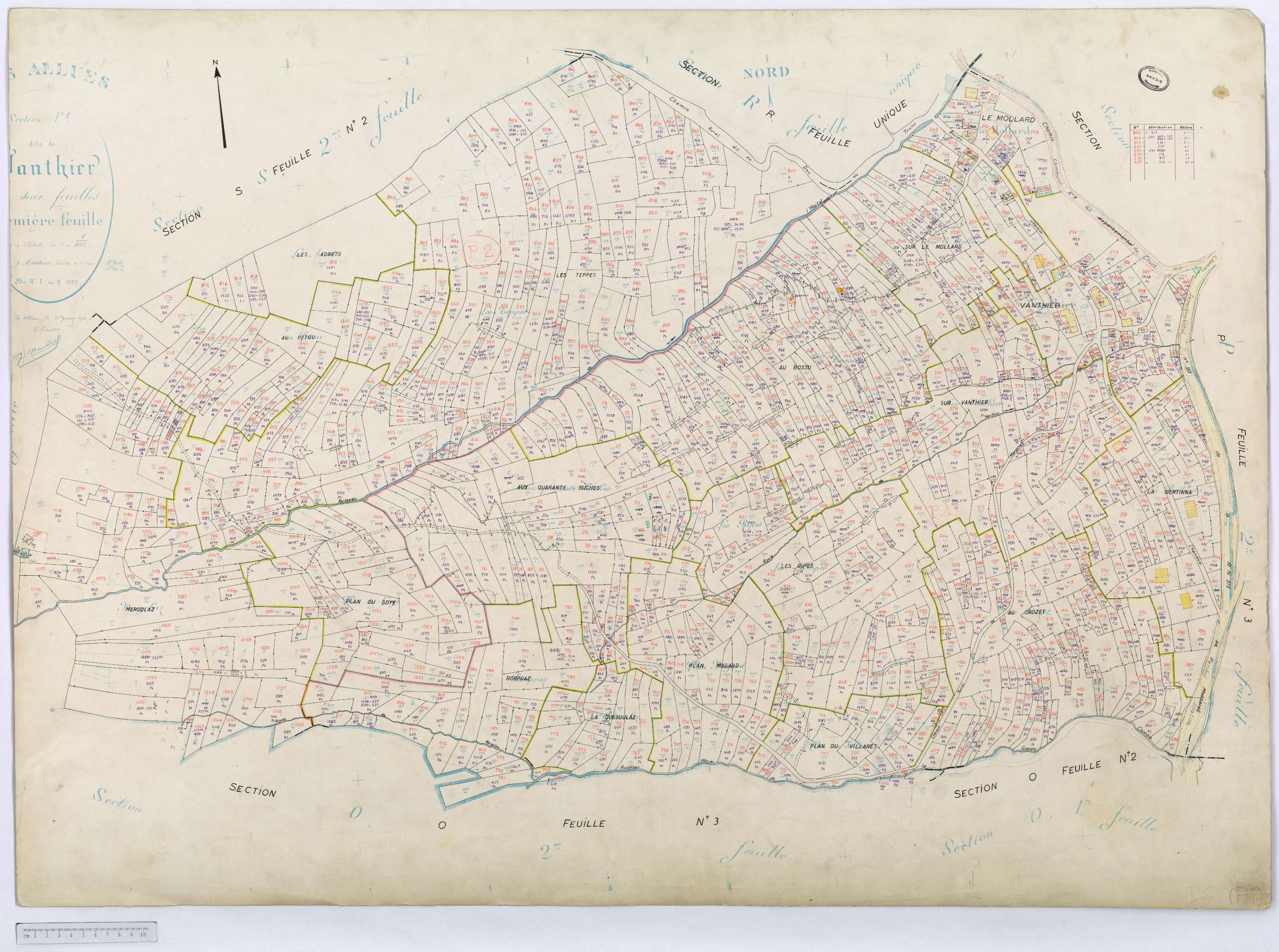 Allues - Cadastre rénové, version définitive, section M à V (s.d.).
