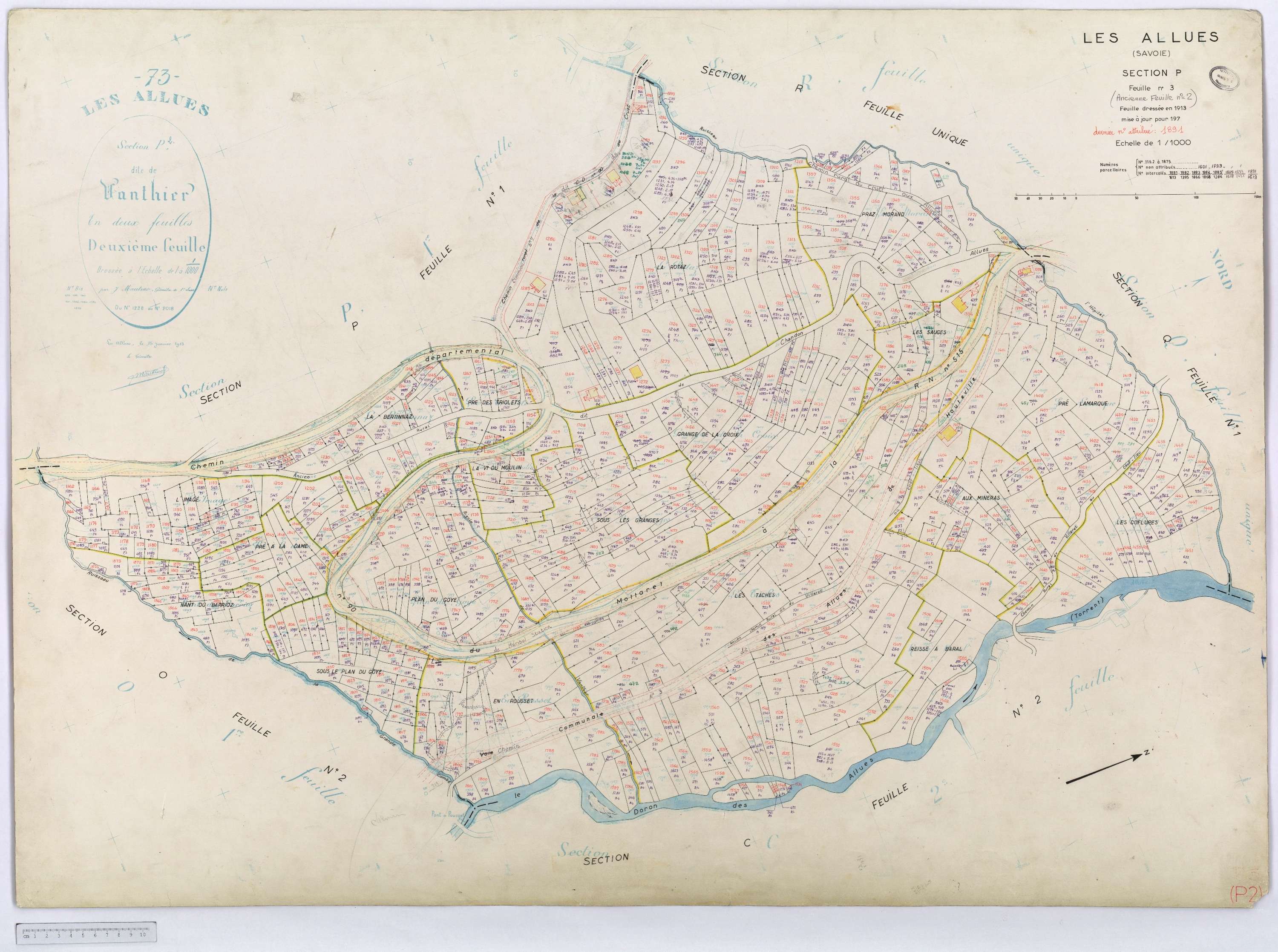 Allues - Cadastre rénové, version définitive, section M à V (s.d.).