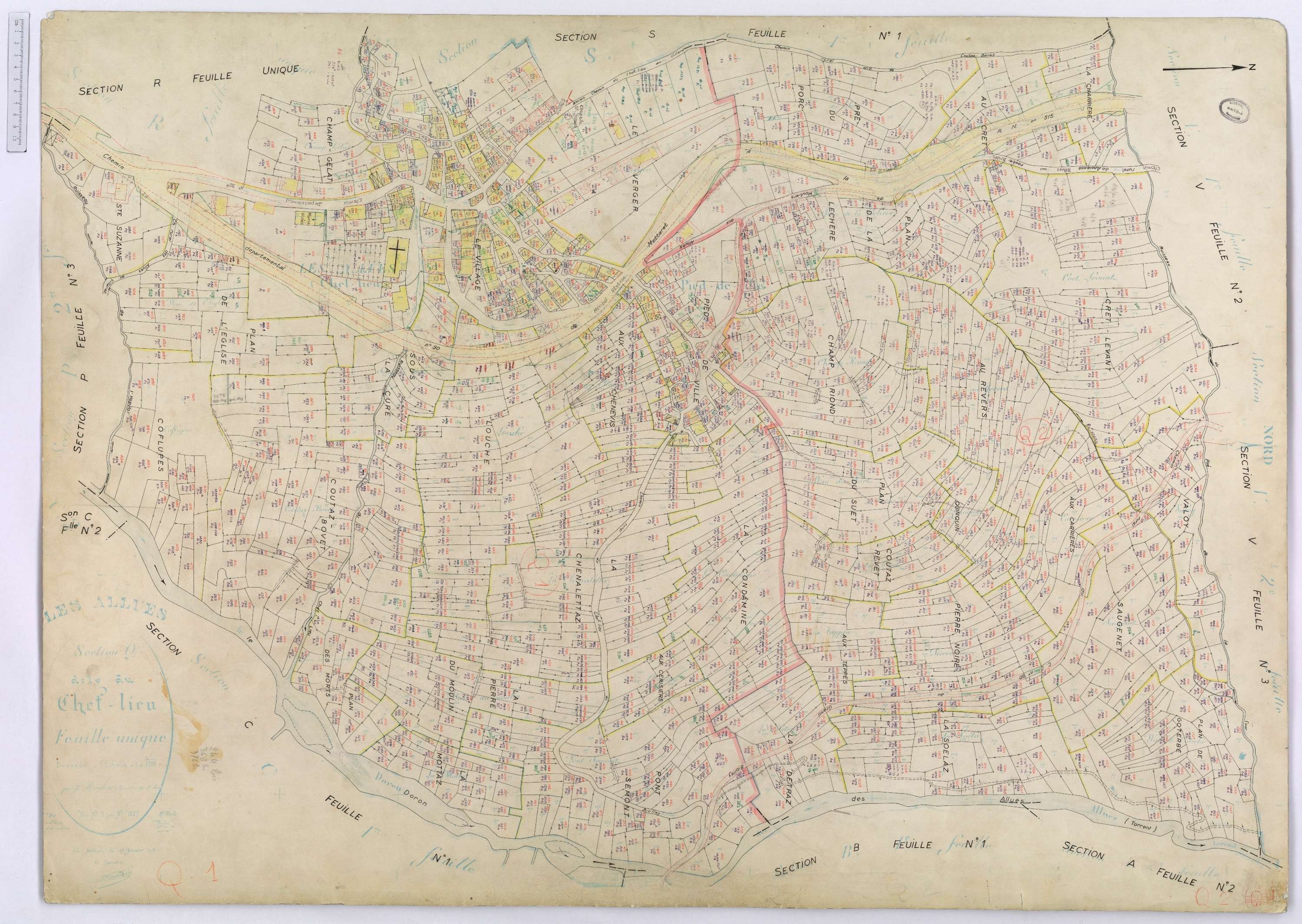 Allues - Cadastre rénové, version définitive, section M à V (s.d.).