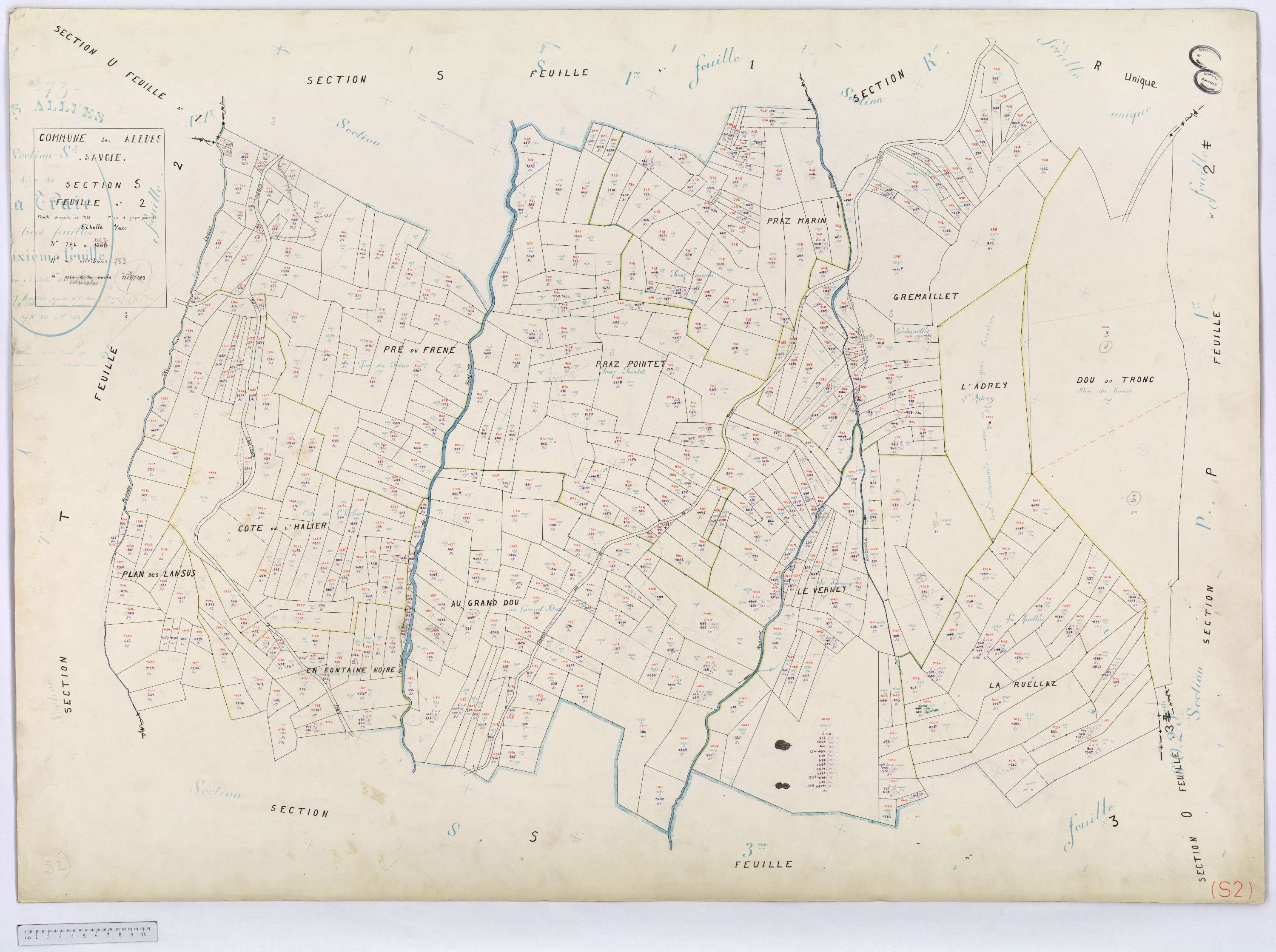 Allues - Cadastre rénové, version définitive, section M à V (s.d.).