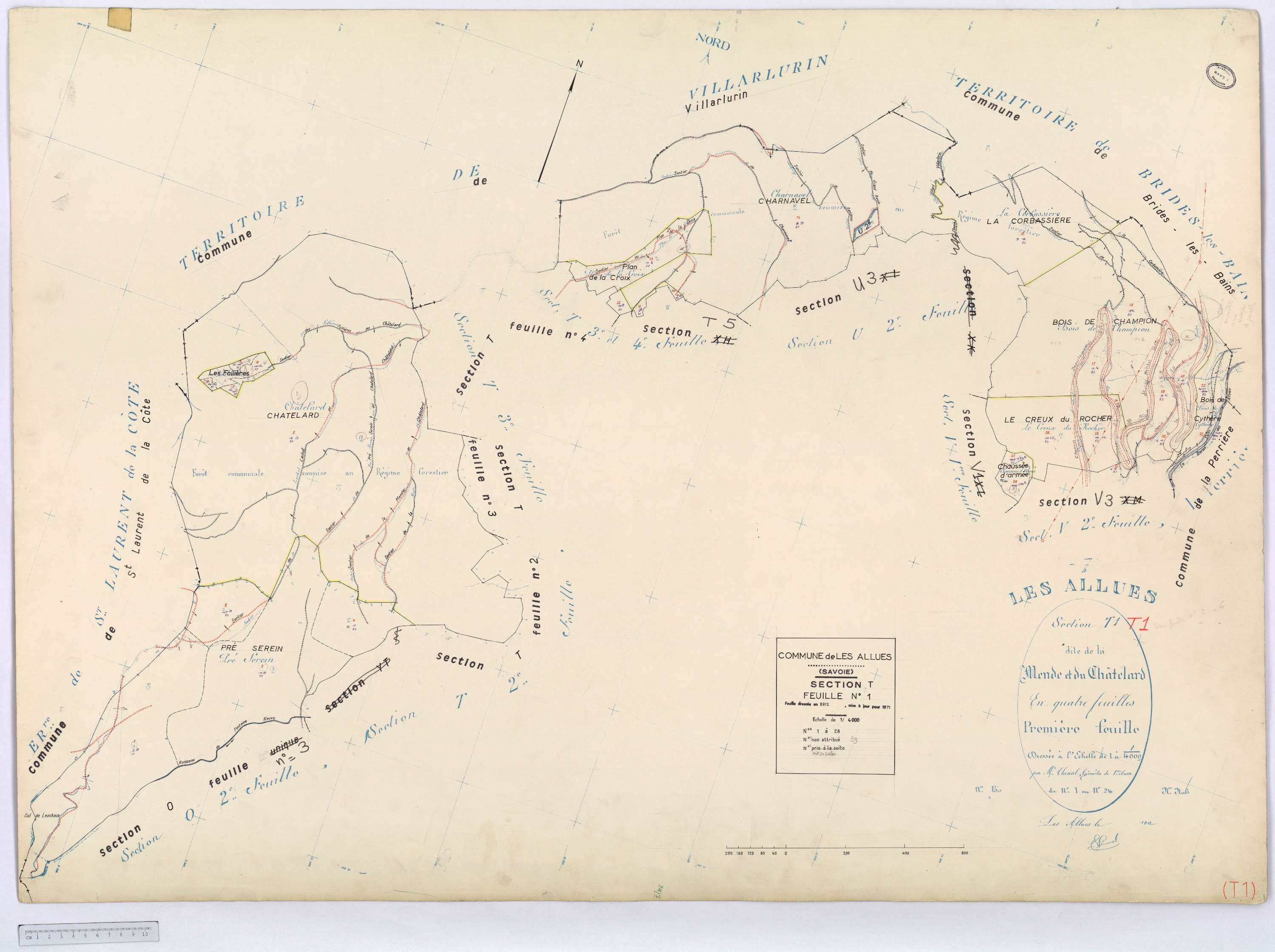 Allues - Cadastre rénové, version définitive, section M à V (s.d.).