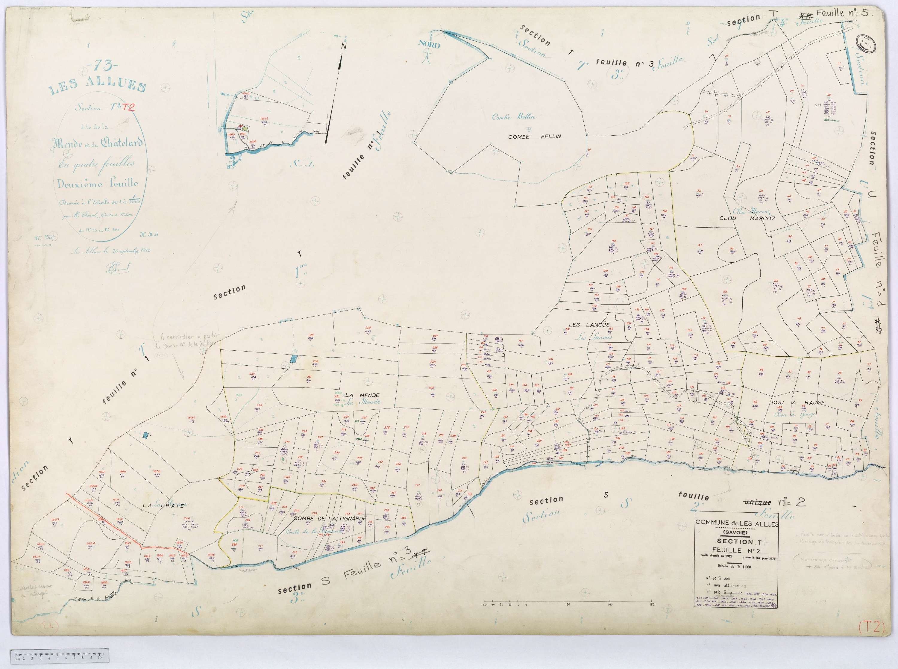 Allues - Cadastre rénové, version définitive, section M à V (s.d.).