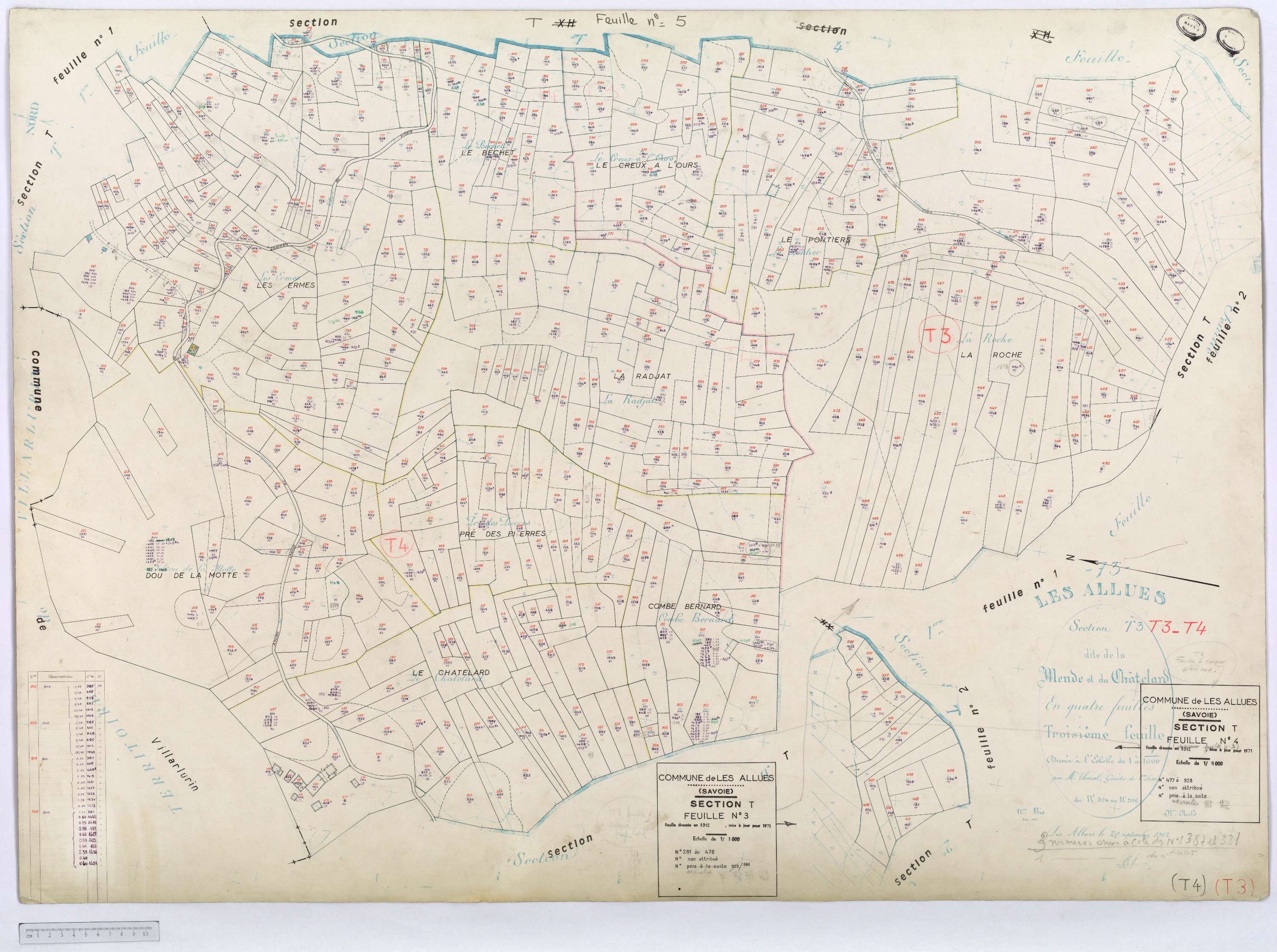 Allues - Cadastre rénové, version définitive, section M à V (s.d.).