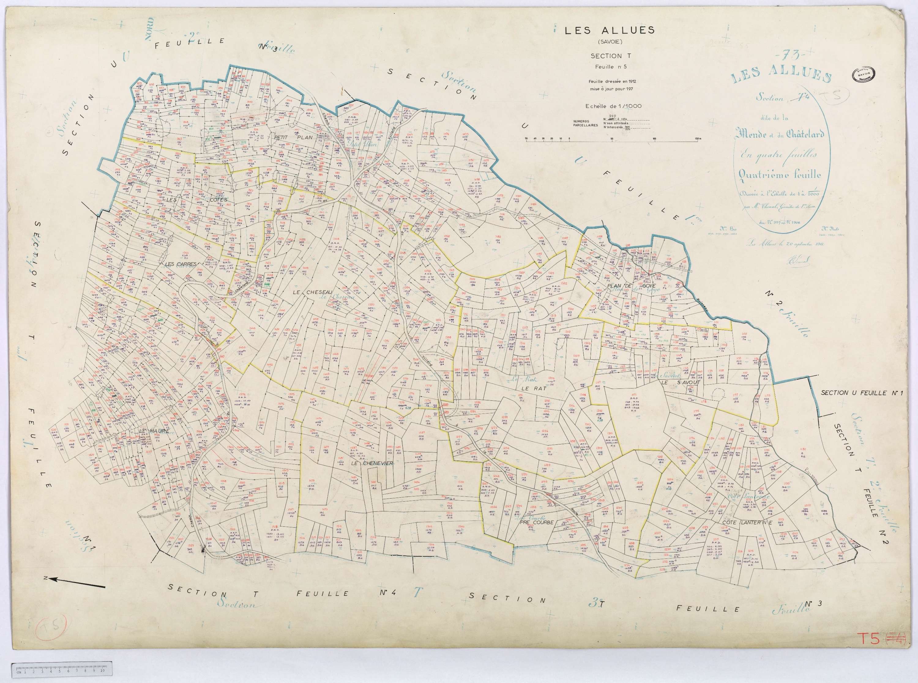 Allues - Cadastre rénové, version définitive, section M à V (s.d.).