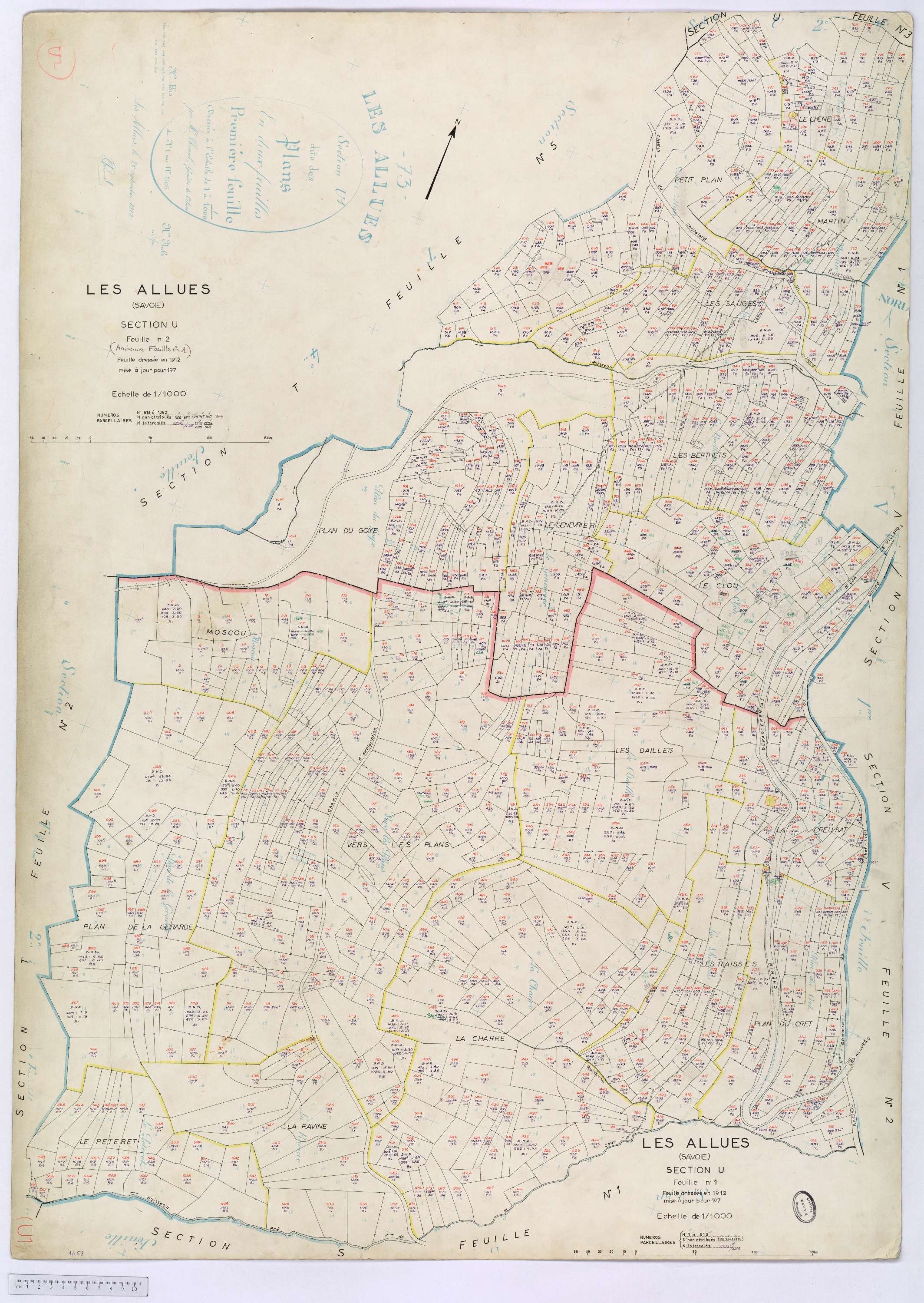 Allues - Cadastre rénové, version définitive, section M à V (s.d.).
