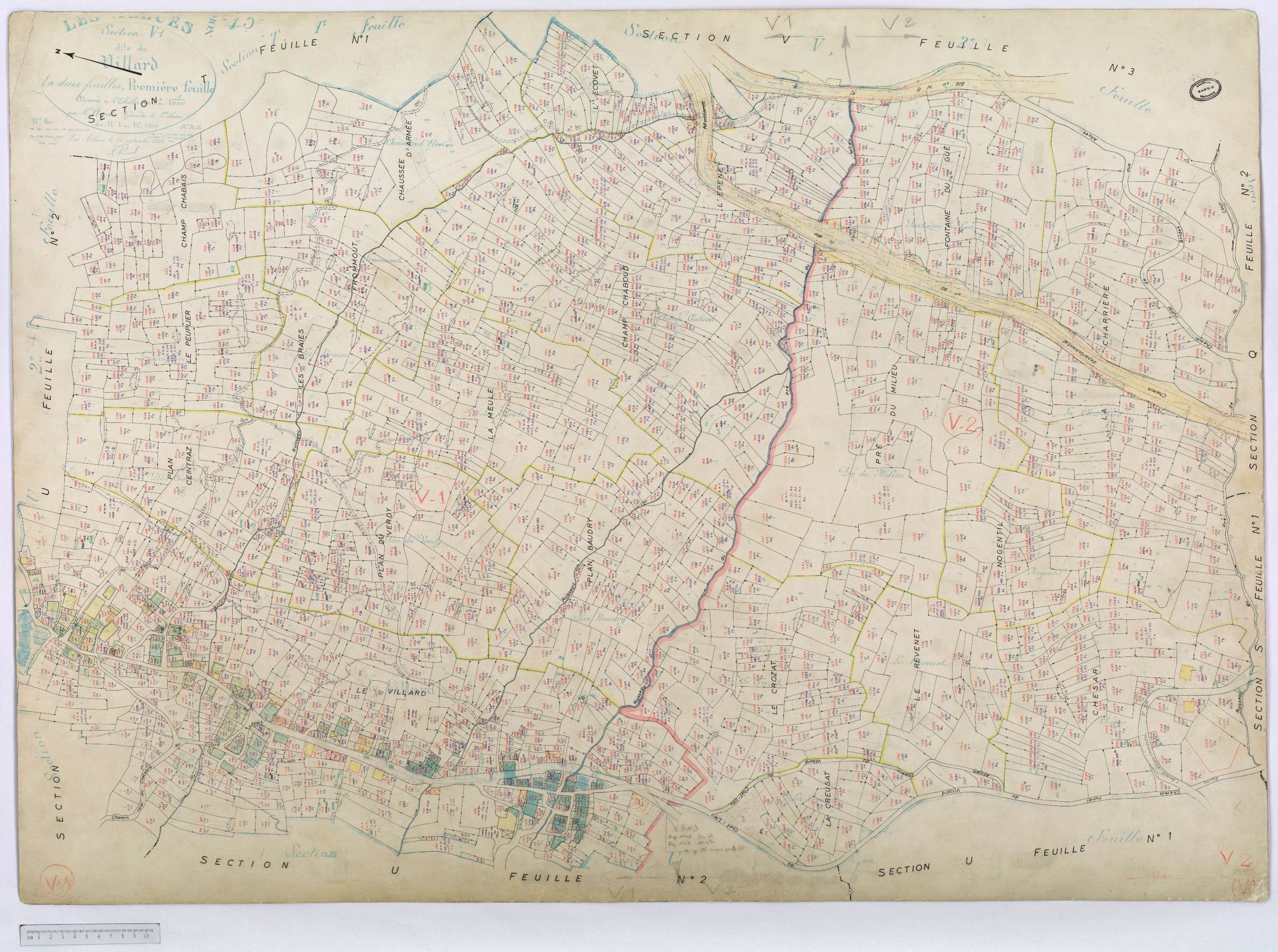 Allues - Cadastre rénové, version définitive, section M à V (s.d.).