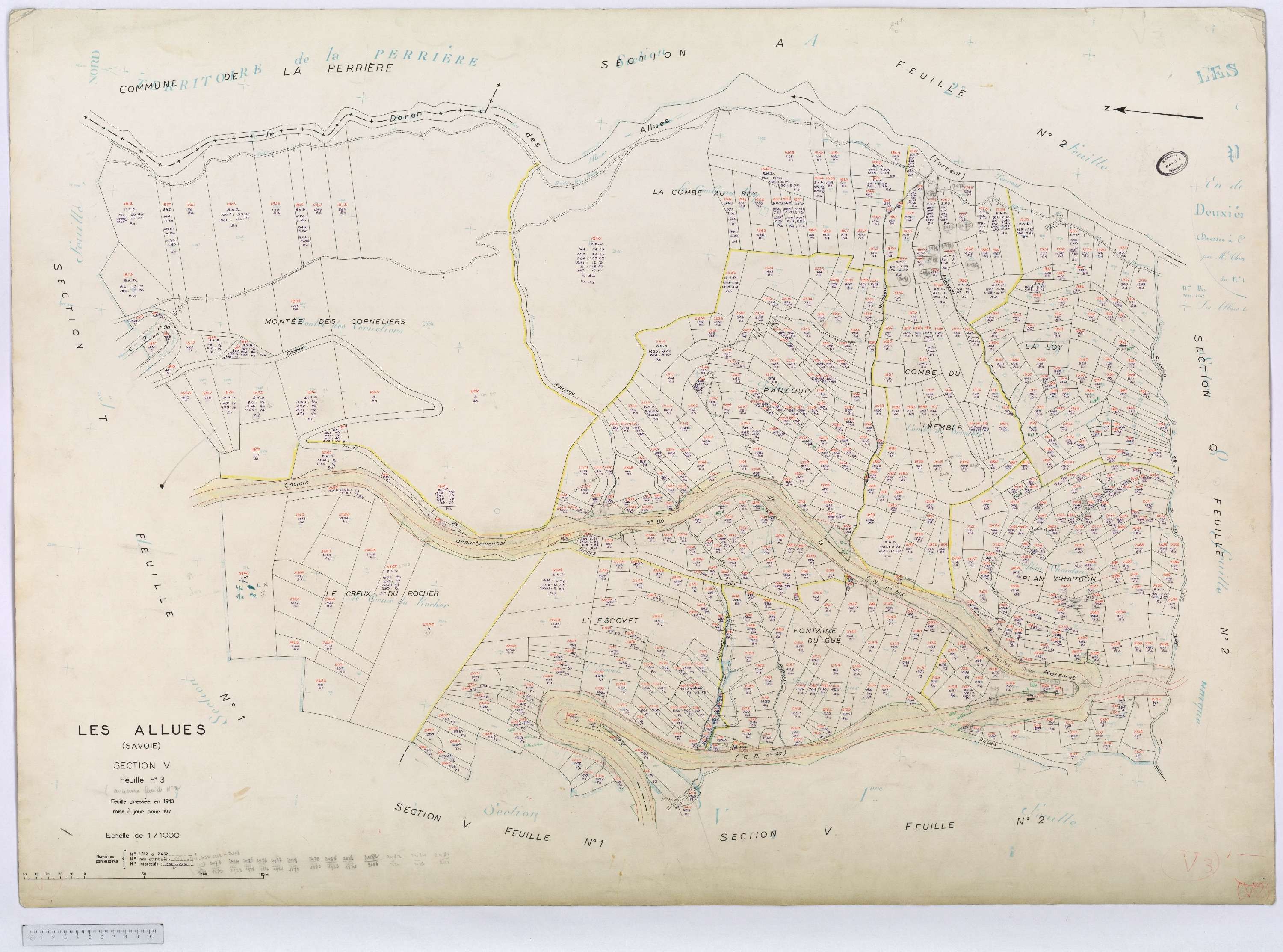 Allues - Cadastre rénové, version définitive, section M à V (s.d.).
