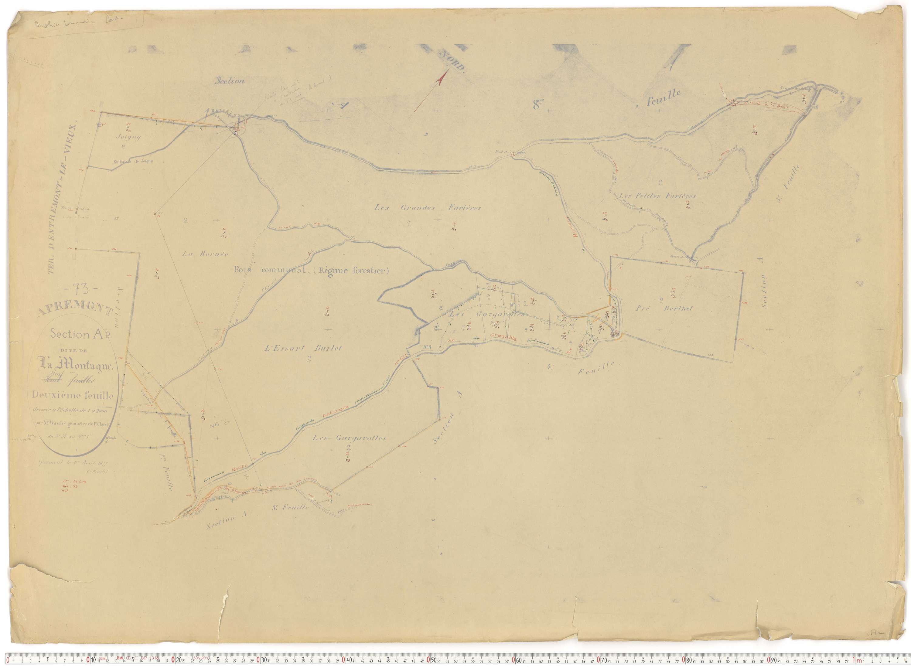 Apremont - Cadastre rénové et remembré, versions de travail (1955).