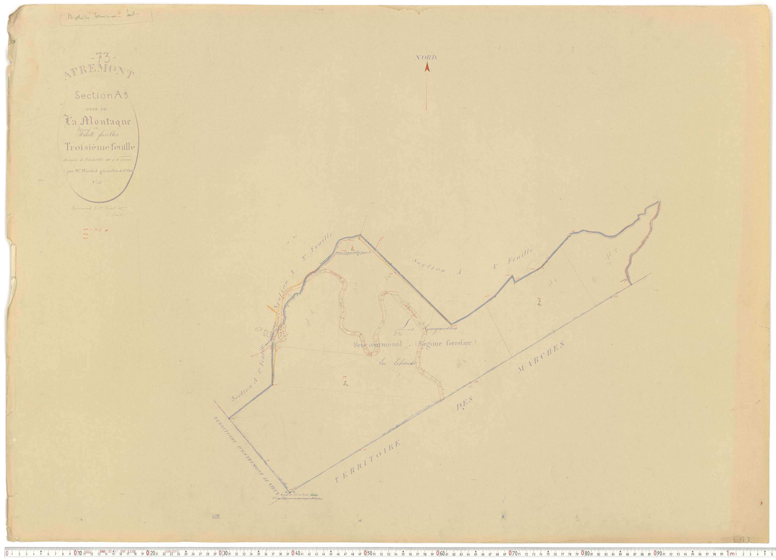 Apremont - Cadastre rénové et remembré, versions de travail (1955).