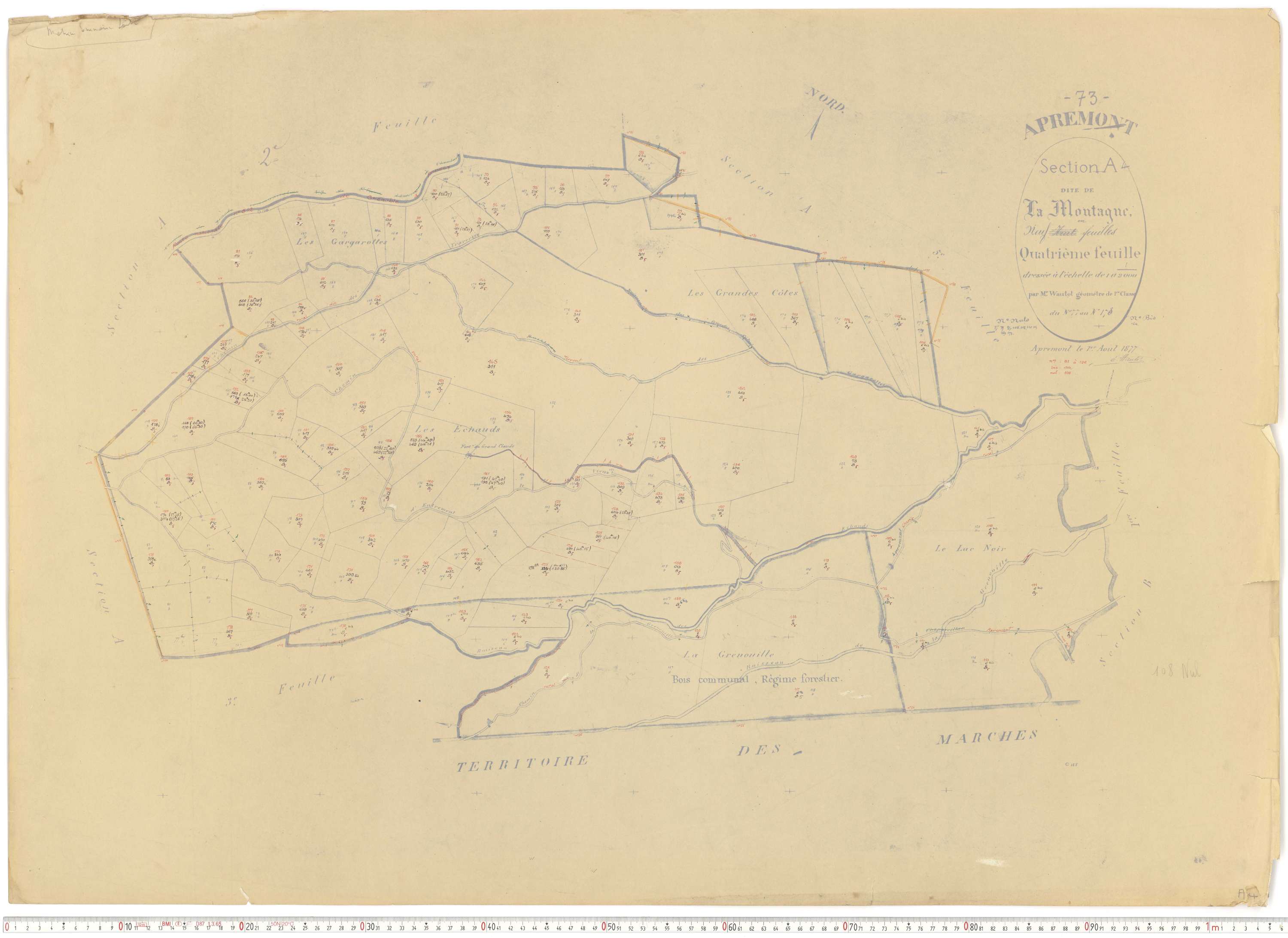 Apremont - Cadastre rénové et remembré, versions de travail (1955).