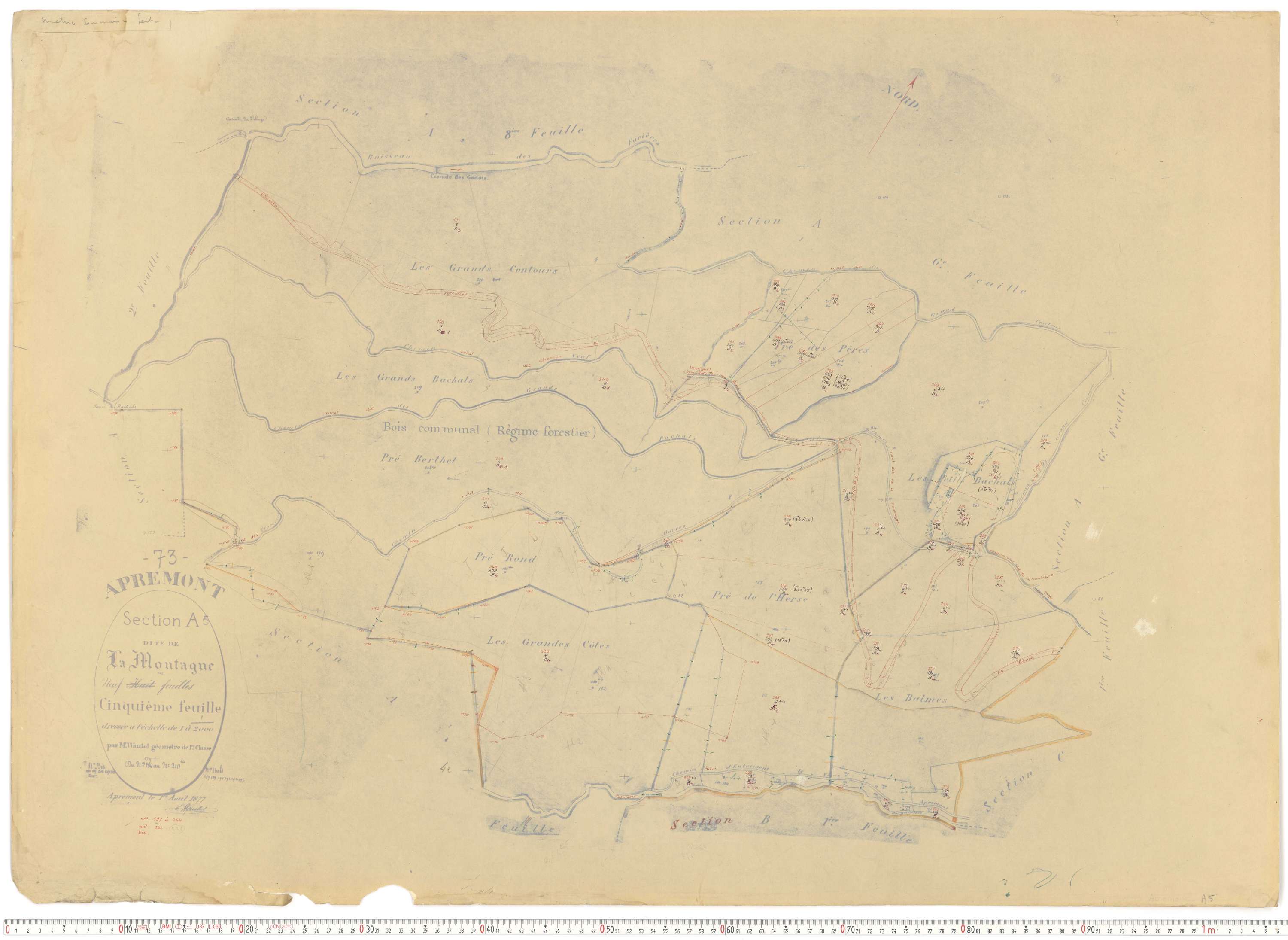 Apremont - Cadastre rénové et remembré, versions de travail (1955).