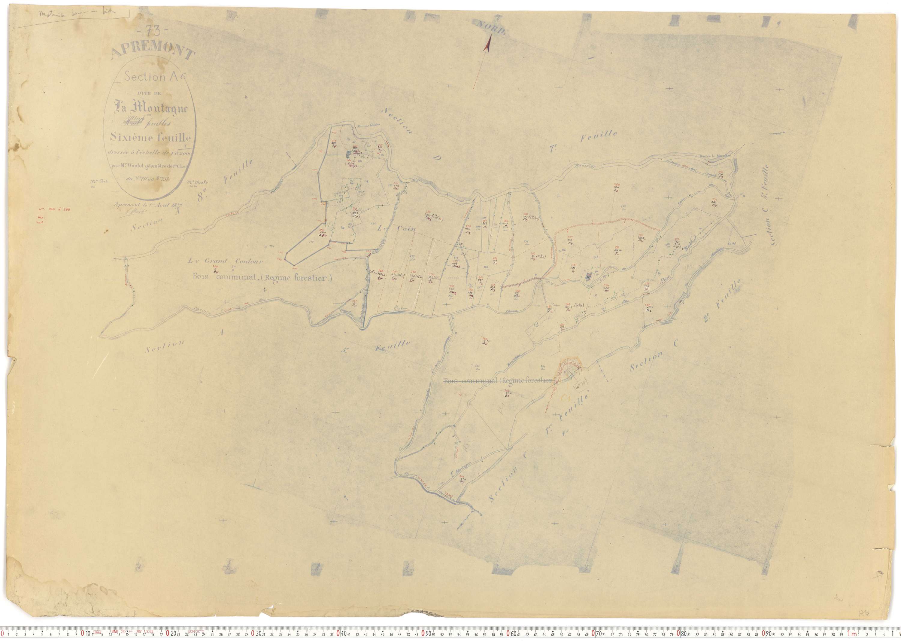 Apremont - Cadastre rénové et remembré, versions de travail (1955).