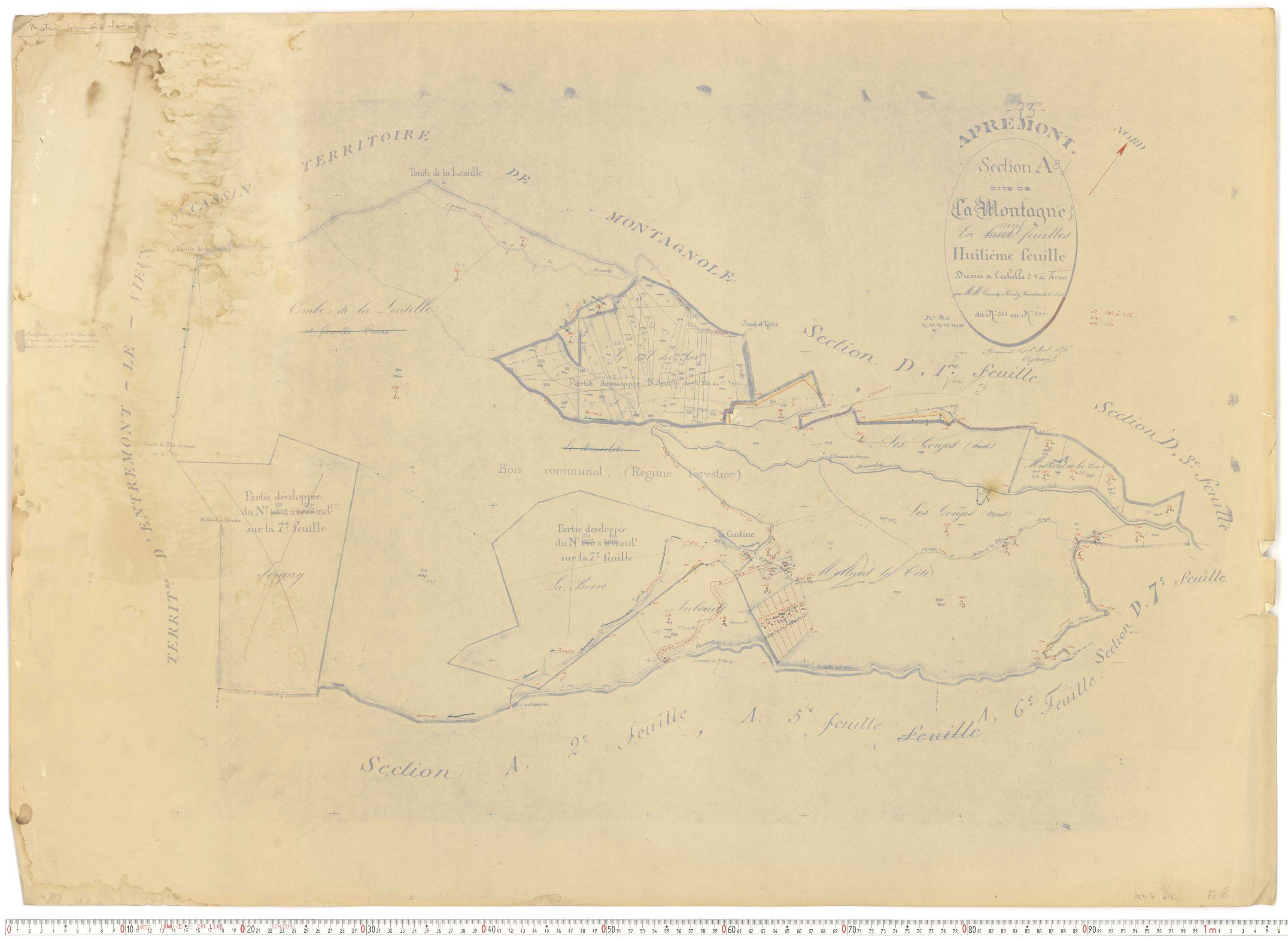 Apremont - Cadastre rénové et remembré, versions de travail (1955).