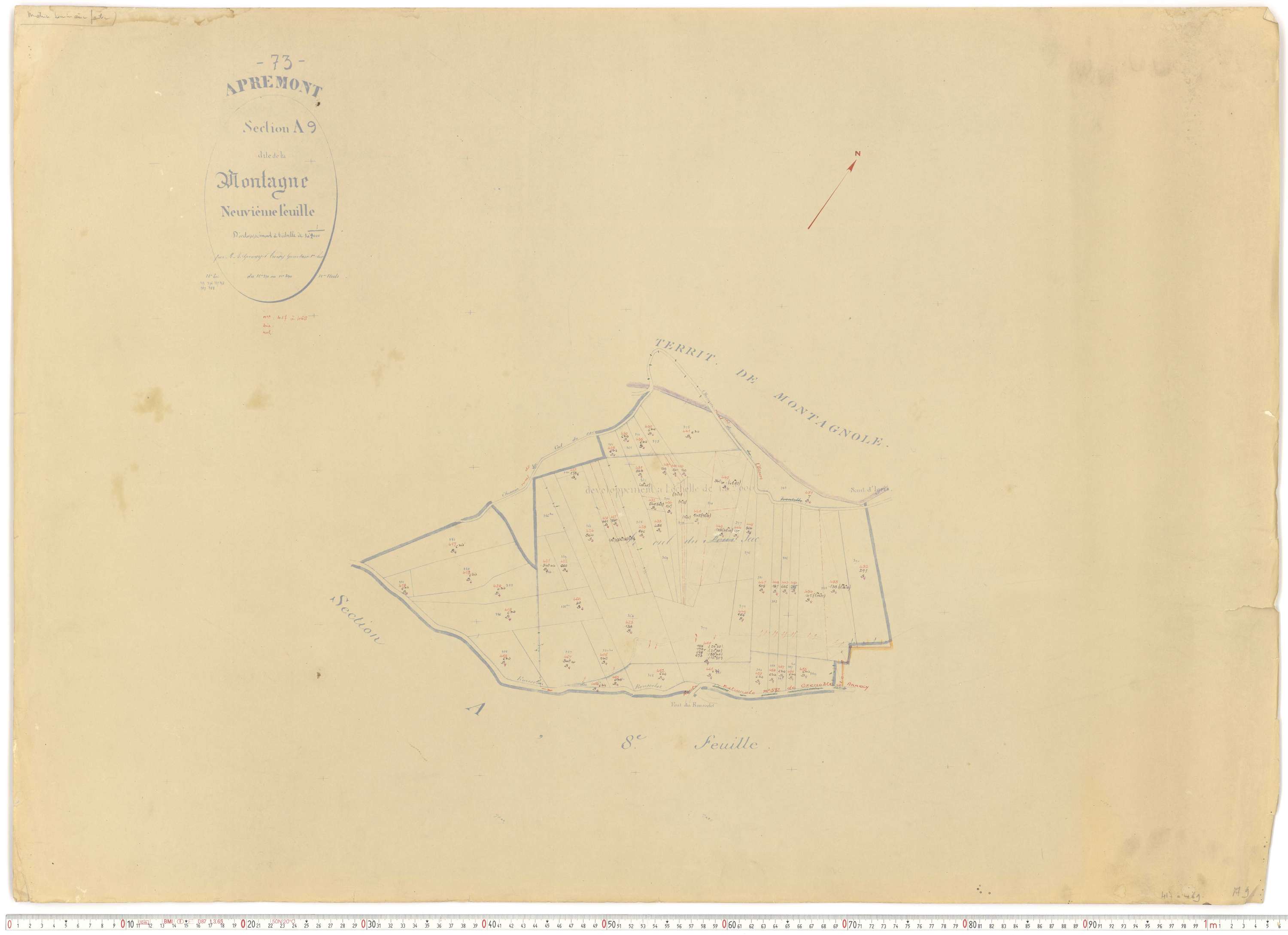 Apremont - Cadastre rénové et remembré, versions de travail (1955).