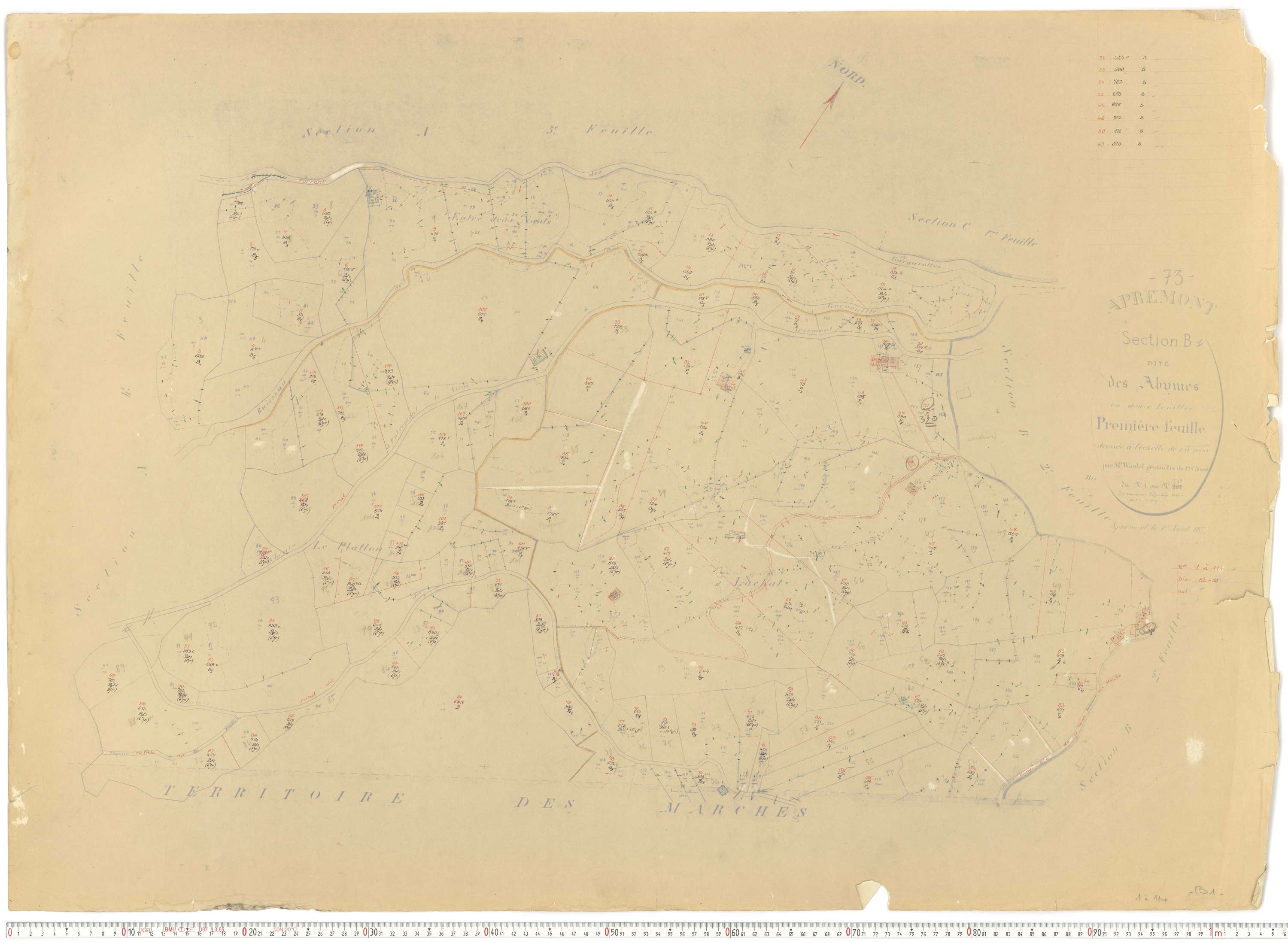 Apremont - Cadastre rénové et remembré, versions de travail (1955).