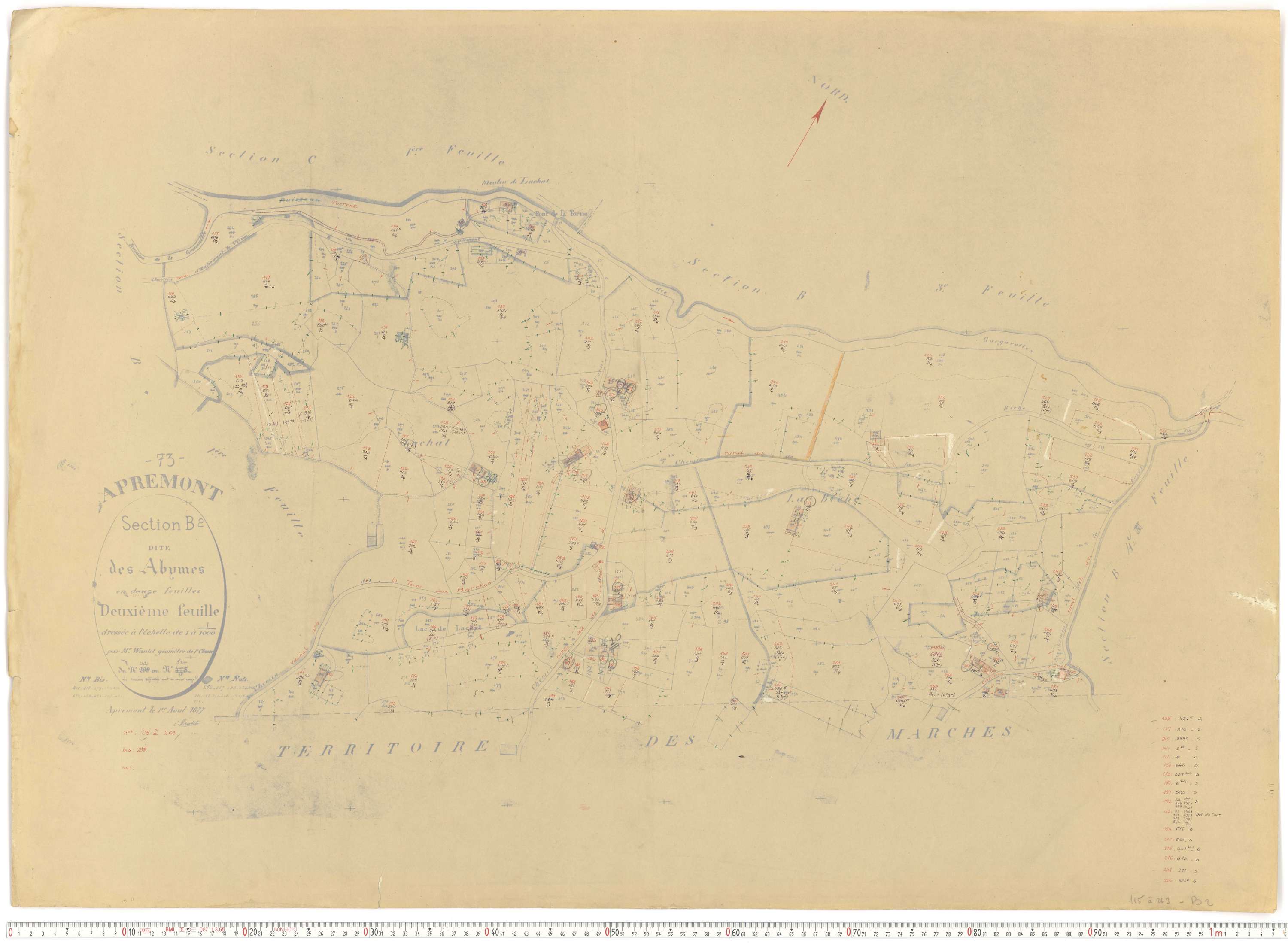 Apremont - Cadastre rénové et remembré, versions de travail (1955).