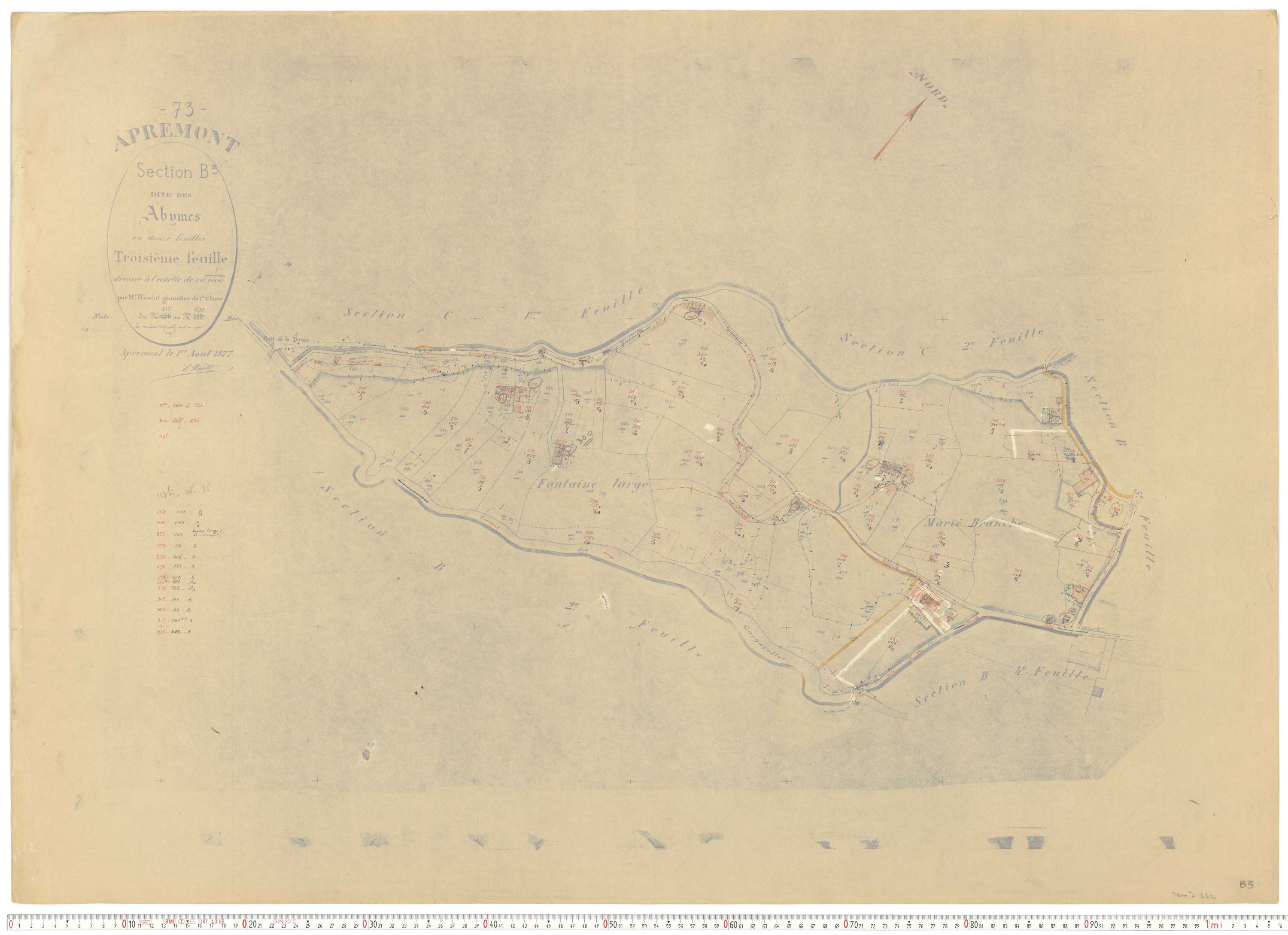 Apremont - Cadastre rénové et remembré, versions de travail (1955).