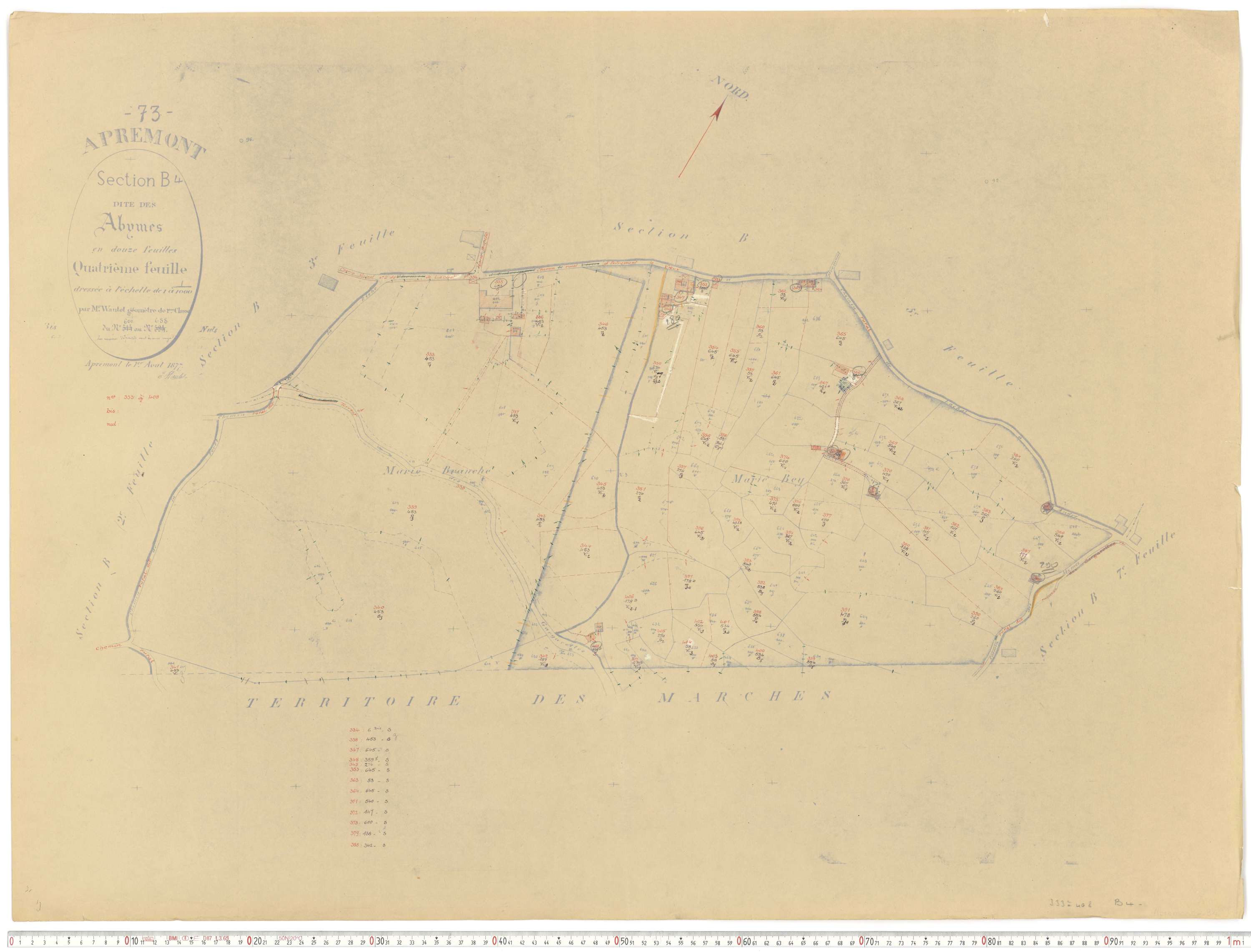 Apremont - Cadastre rénové et remembré, versions de travail (1955).