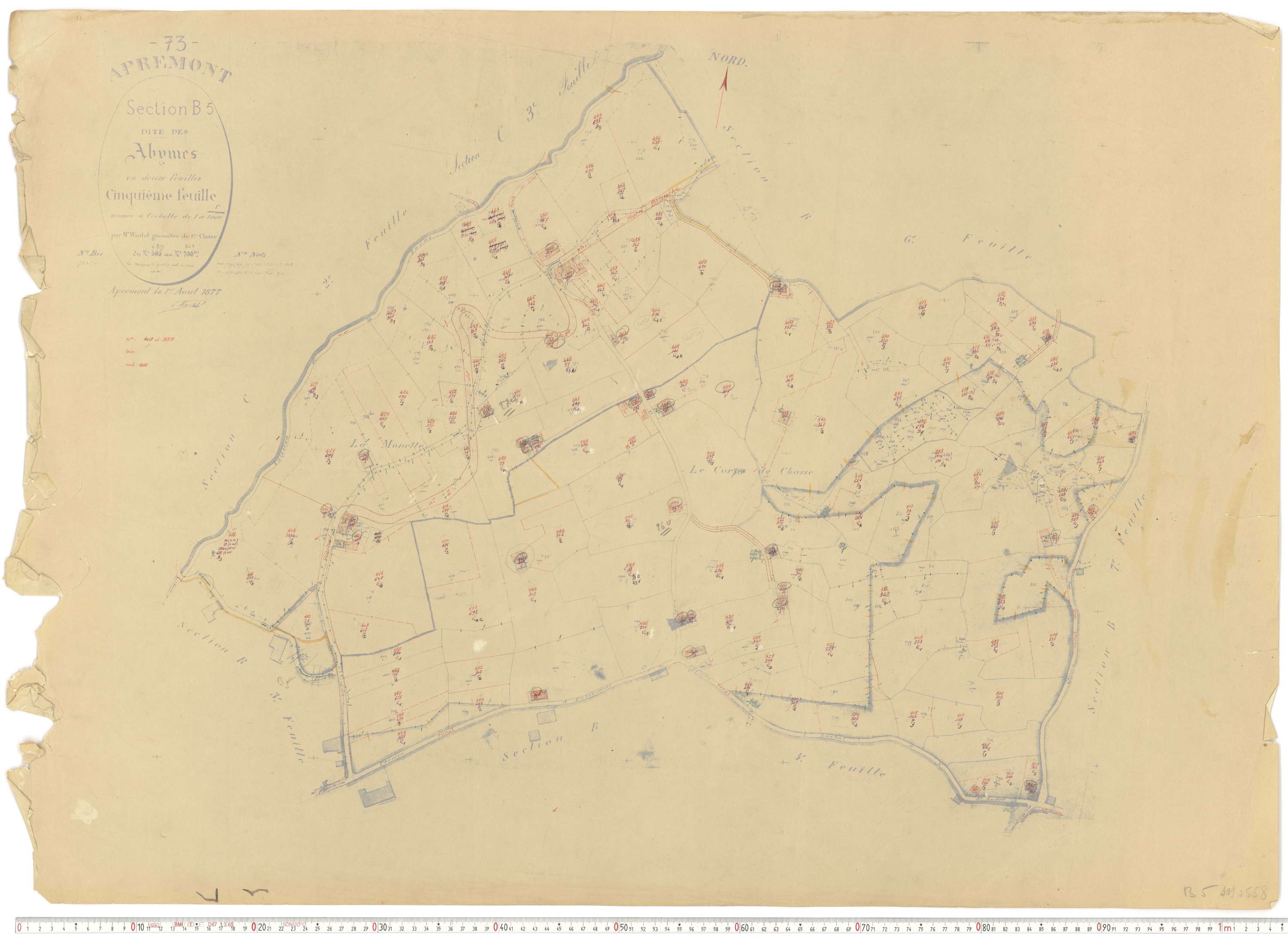 Apremont - Cadastre rénové et remembré, versions de travail (1955).