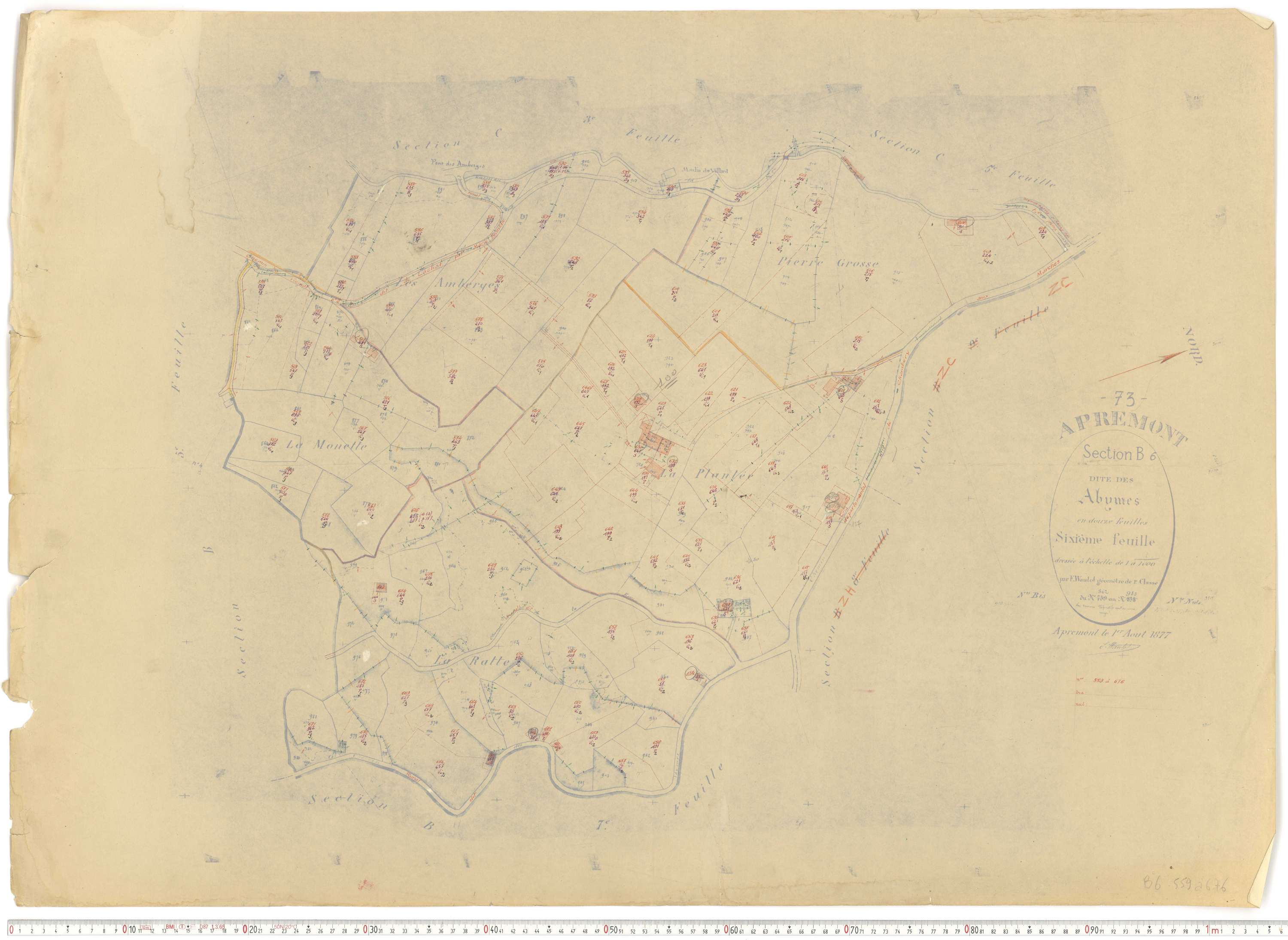 Apremont - Cadastre rénové et remembré, versions de travail (1955).