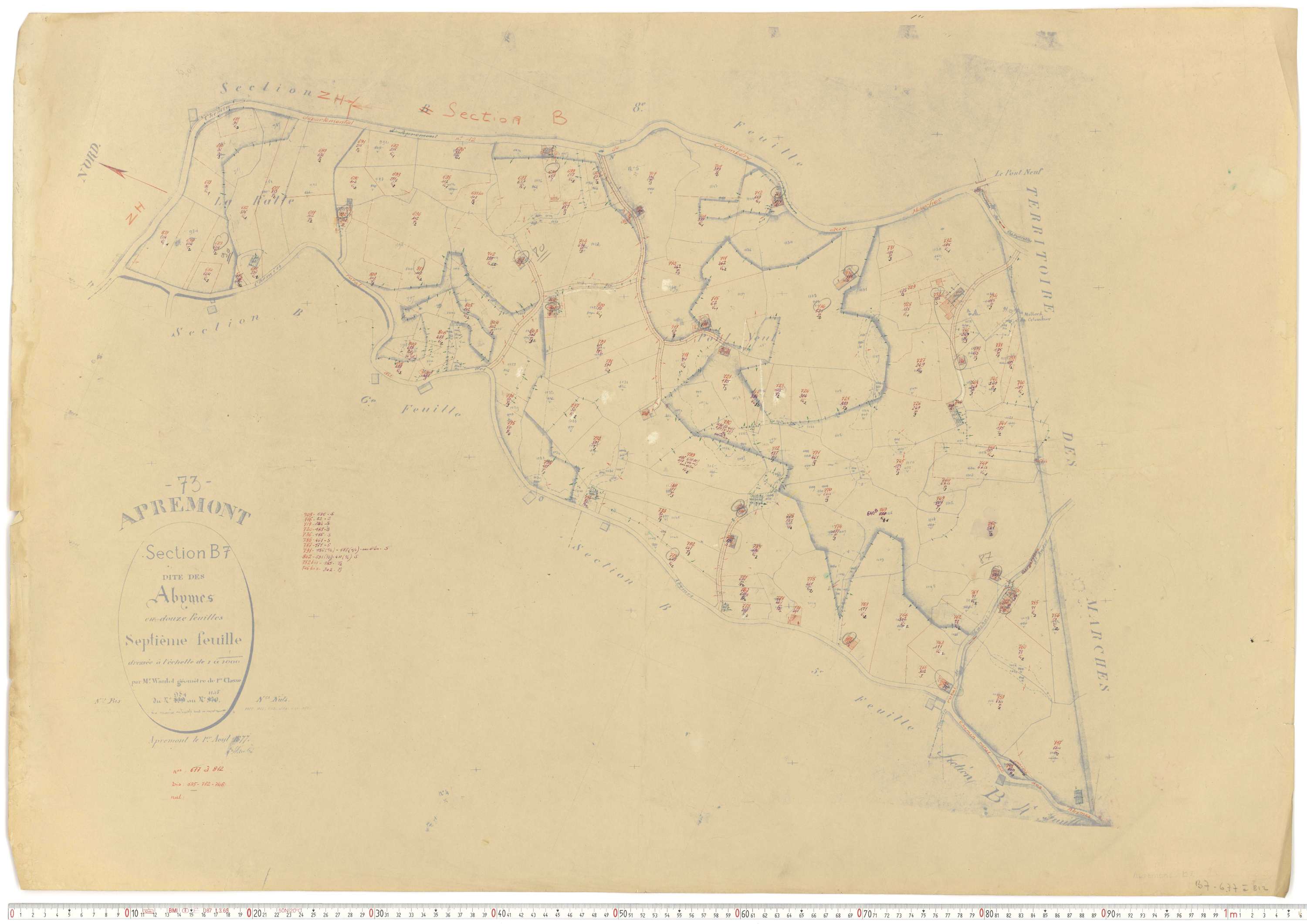 Apremont - Cadastre rénové et remembré, versions de travail (1955).