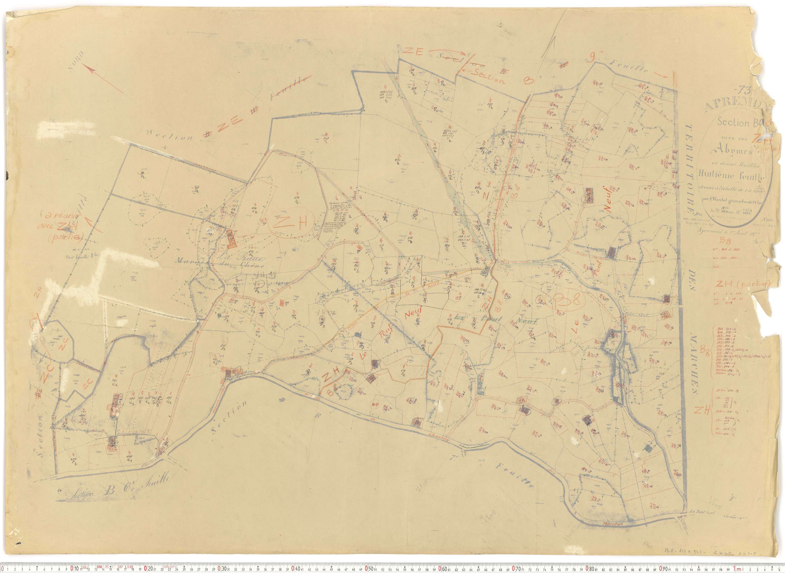 Apremont - Cadastre rénové et remembré, versions de travail (1955).
