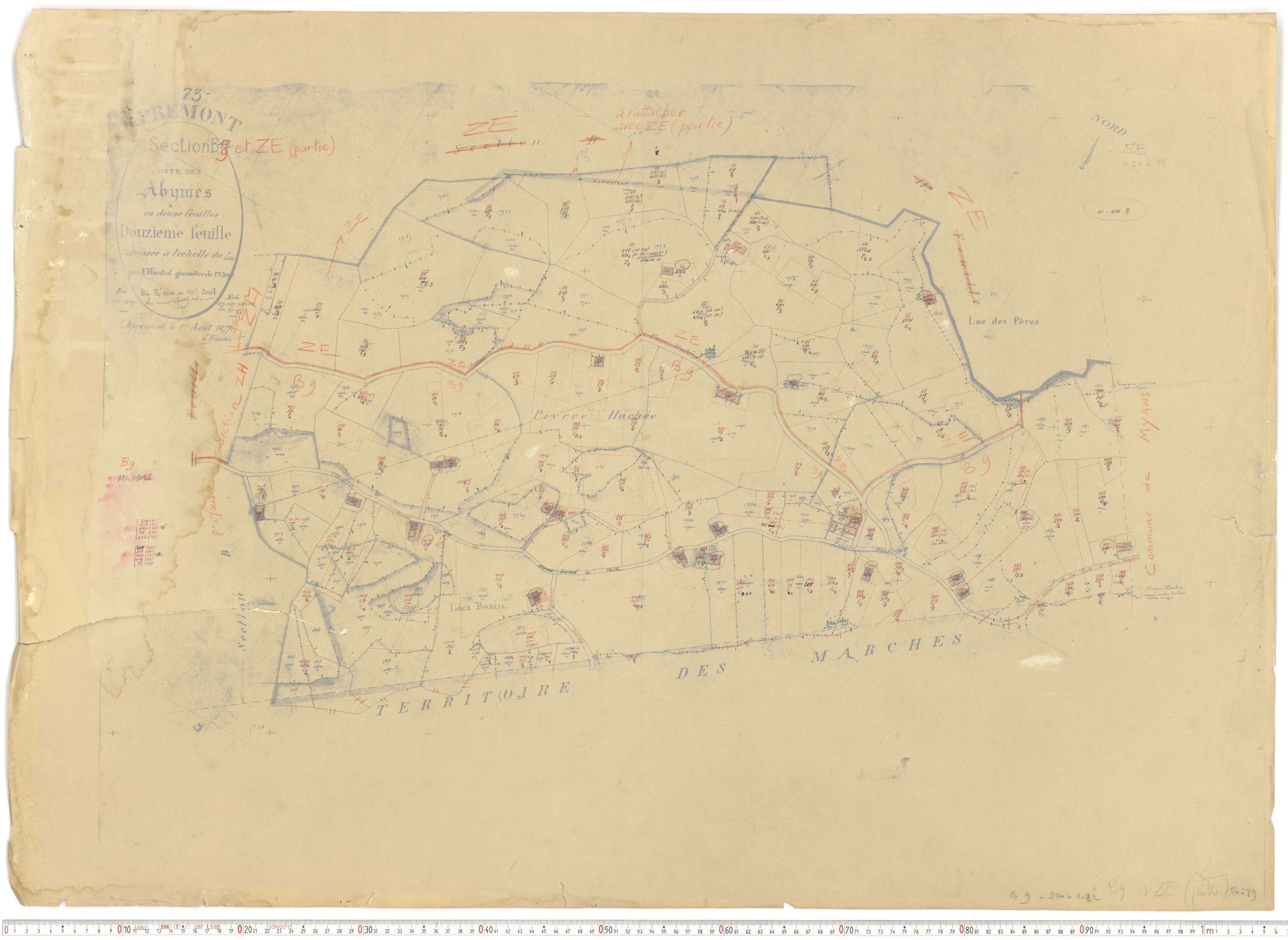 Apremont - Cadastre rénové et remembré, versions de travail (1955).