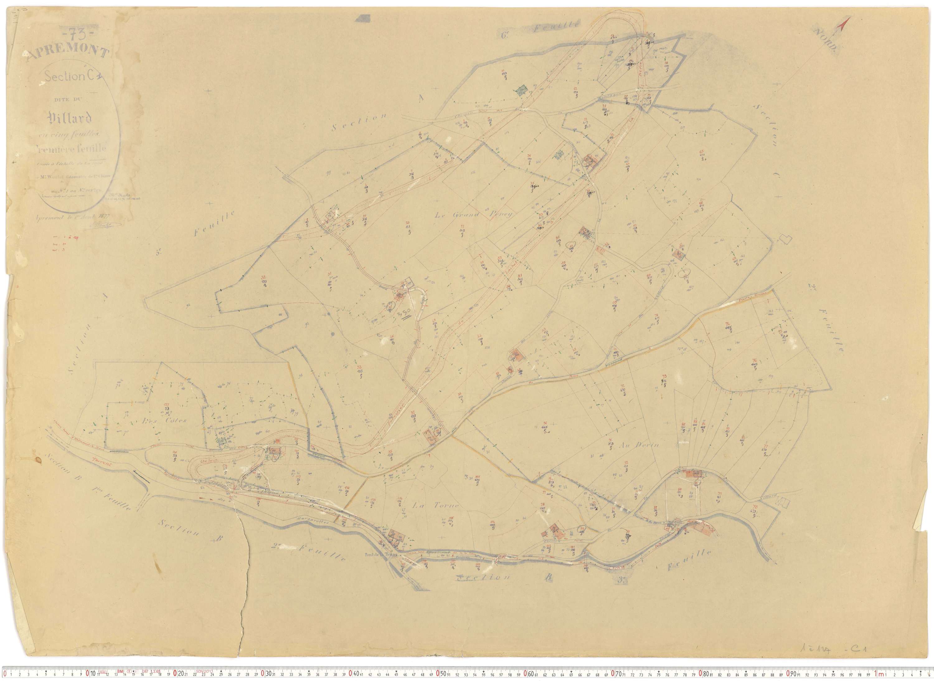 Apremont - Cadastre rénové et remembré, versions de travail (1955).
