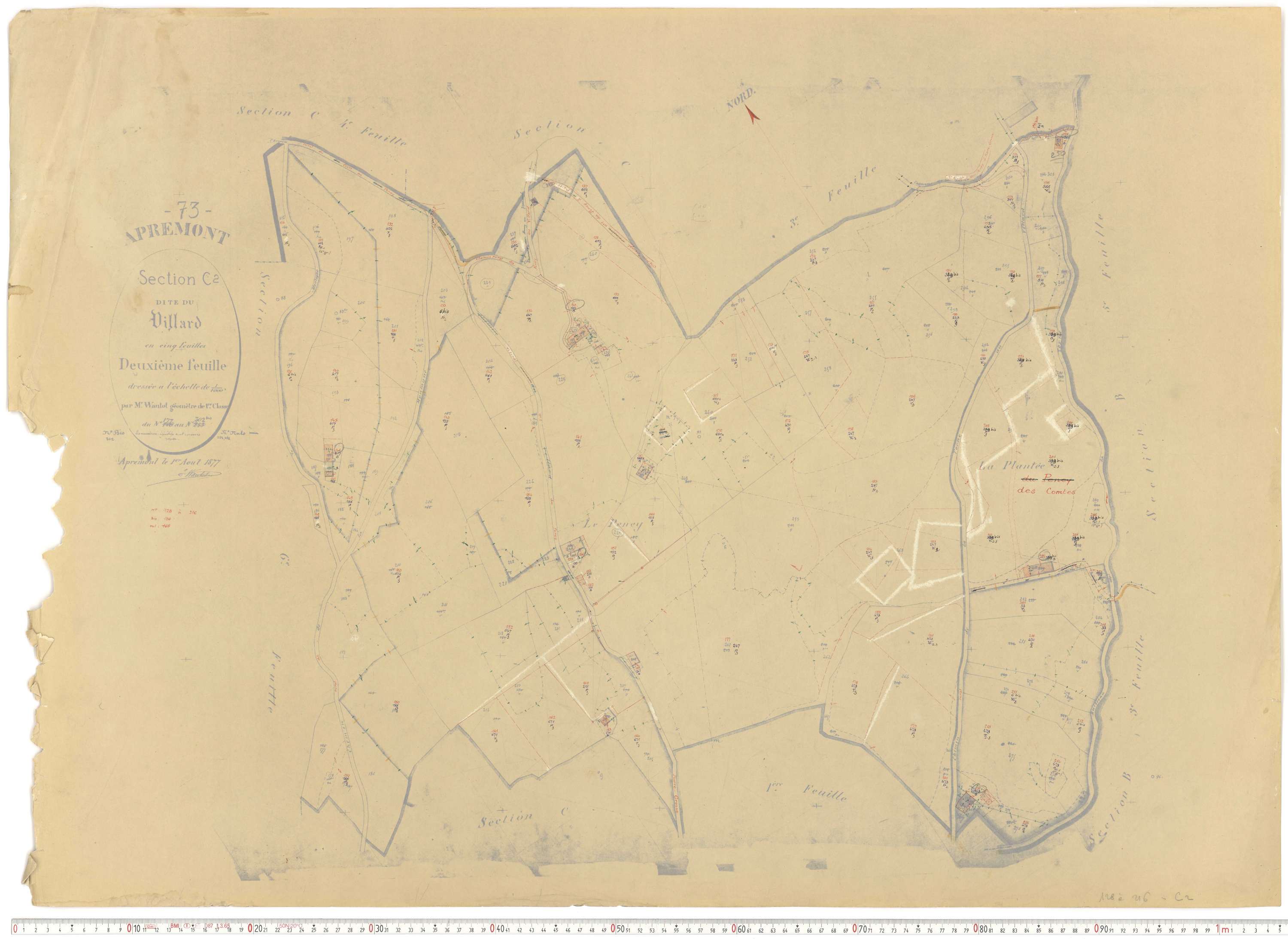 Apremont - Cadastre rénové et remembré, versions de travail (1955).
