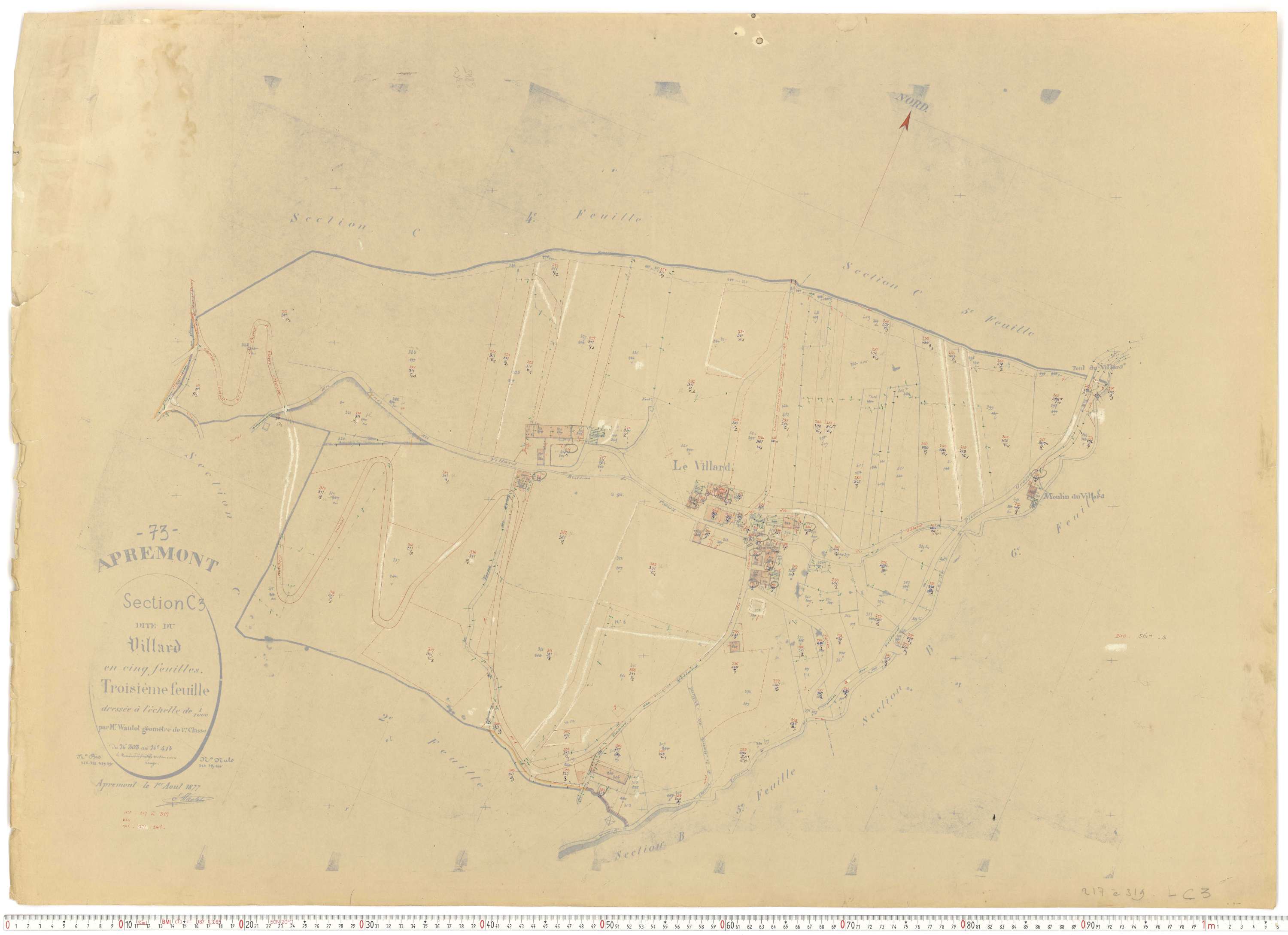 Apremont - Cadastre rénové et remembré, versions de travail (1955).