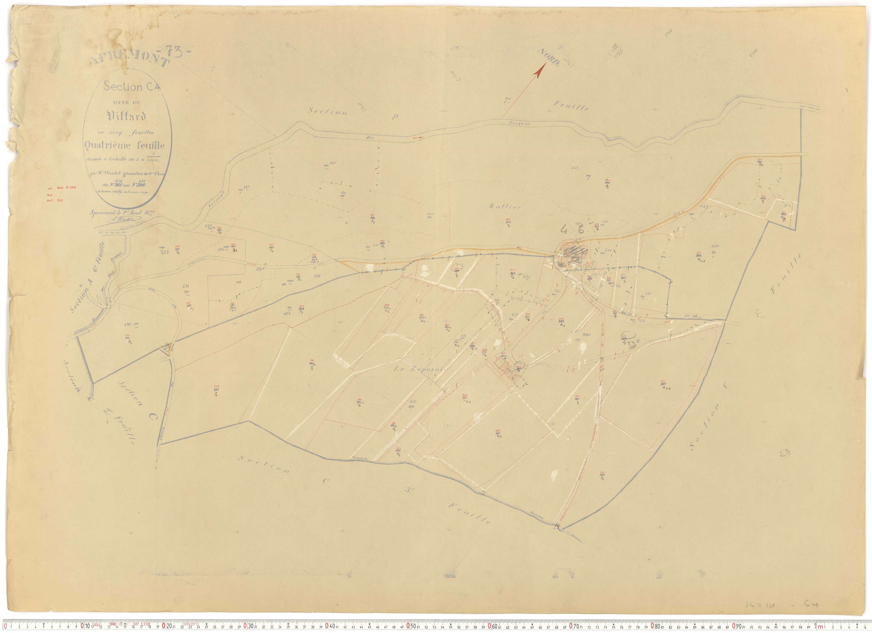 Apremont - Cadastre rénové et remembré, versions de travail (1955).