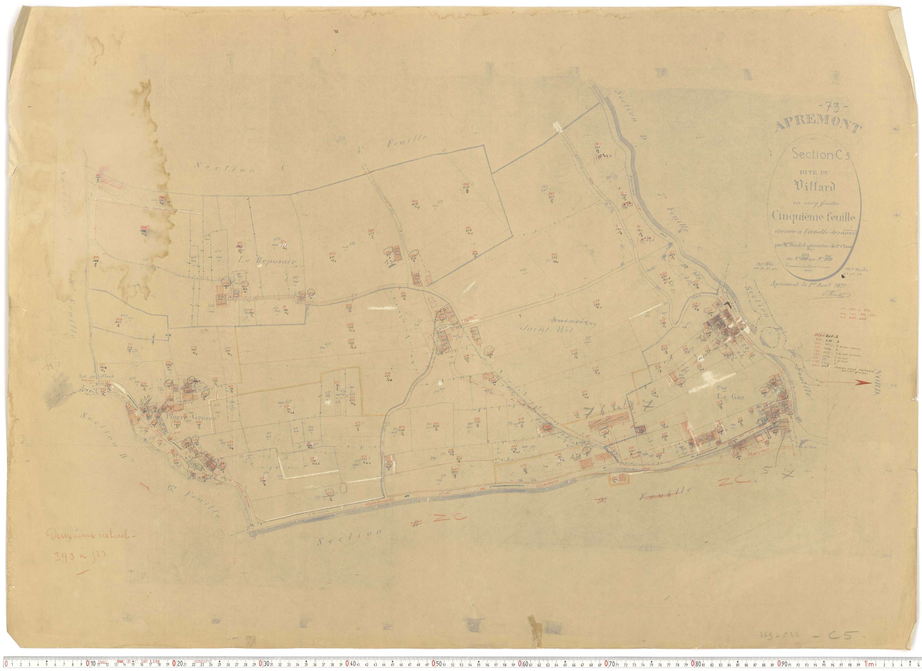 Apremont - Cadastre rénové et remembré, versions de travail (1955).