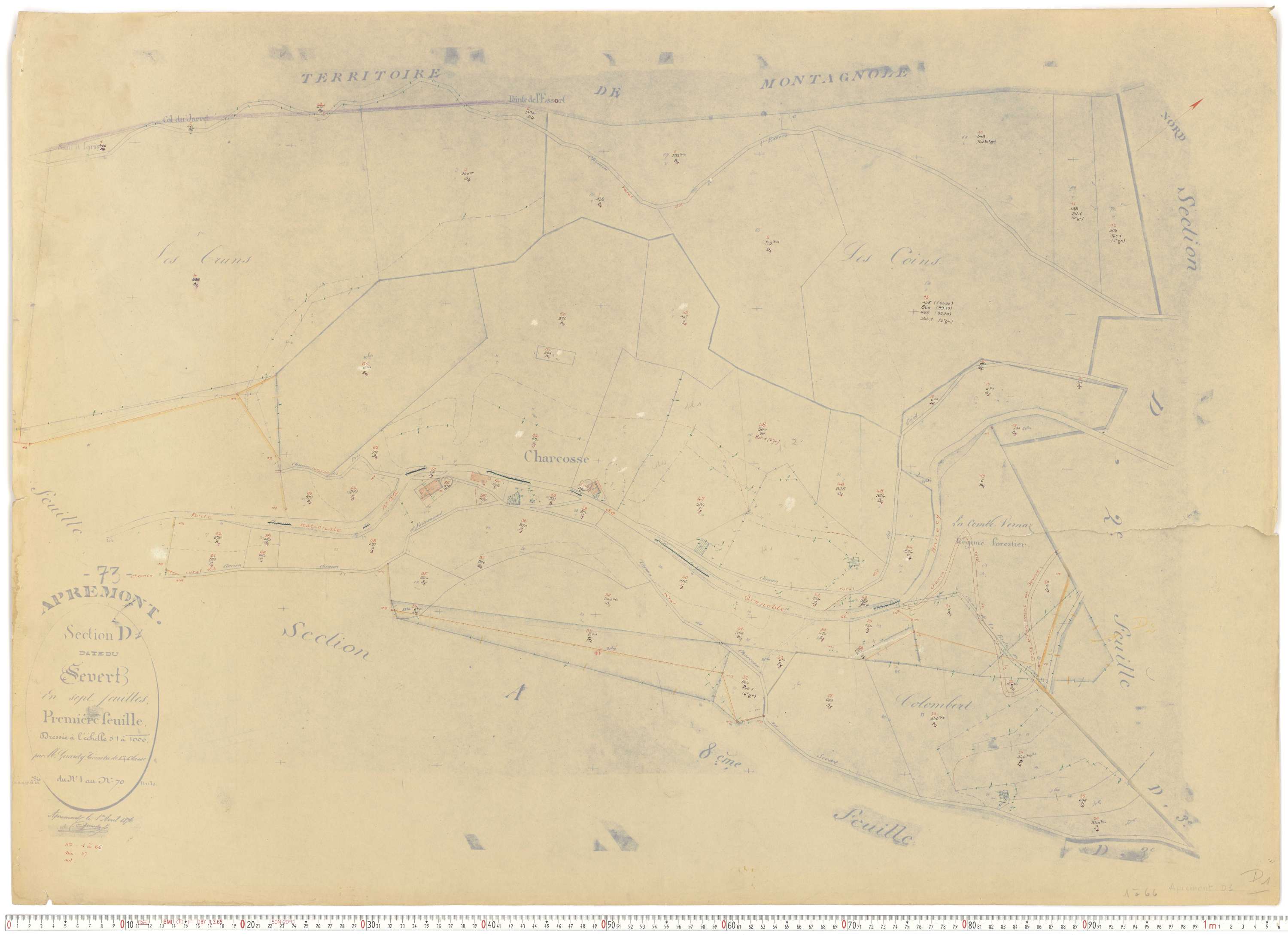 Apremont - Cadastre rénové et remembré, versions de travail (1955).