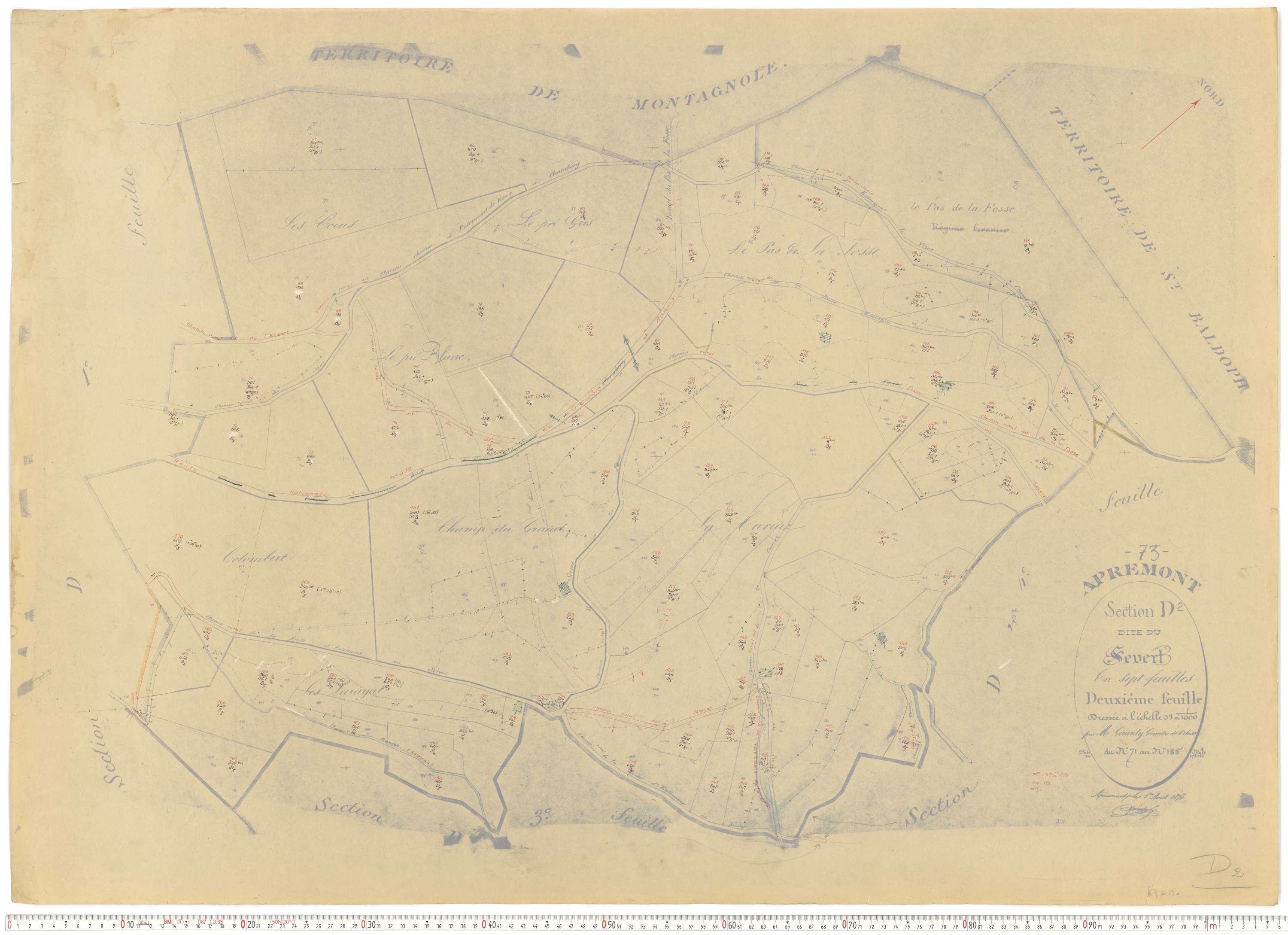 Apremont - Cadastre rénové et remembré, versions de travail (1955).