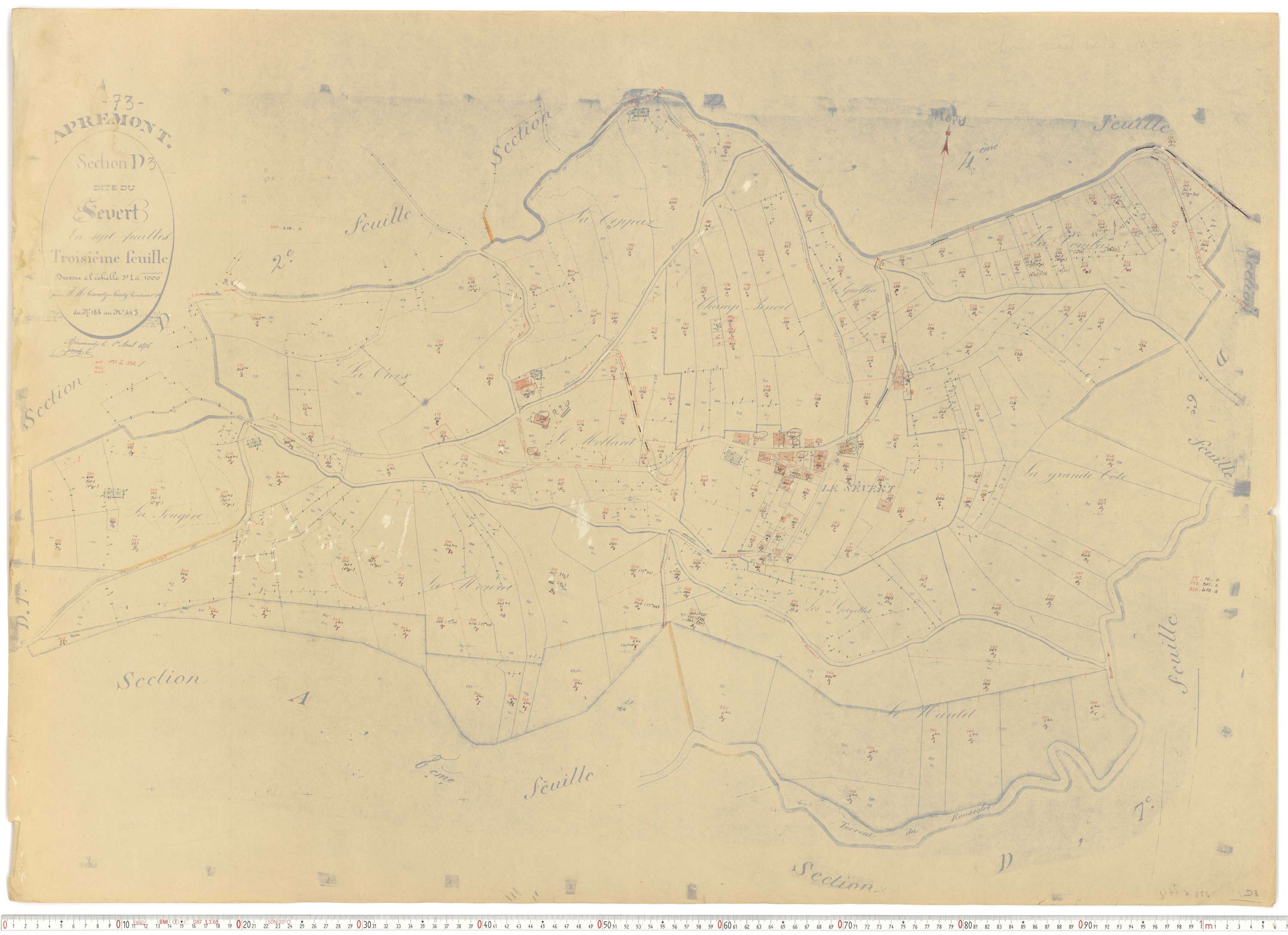 Apremont - Cadastre rénové et remembré, versions de travail (1955).