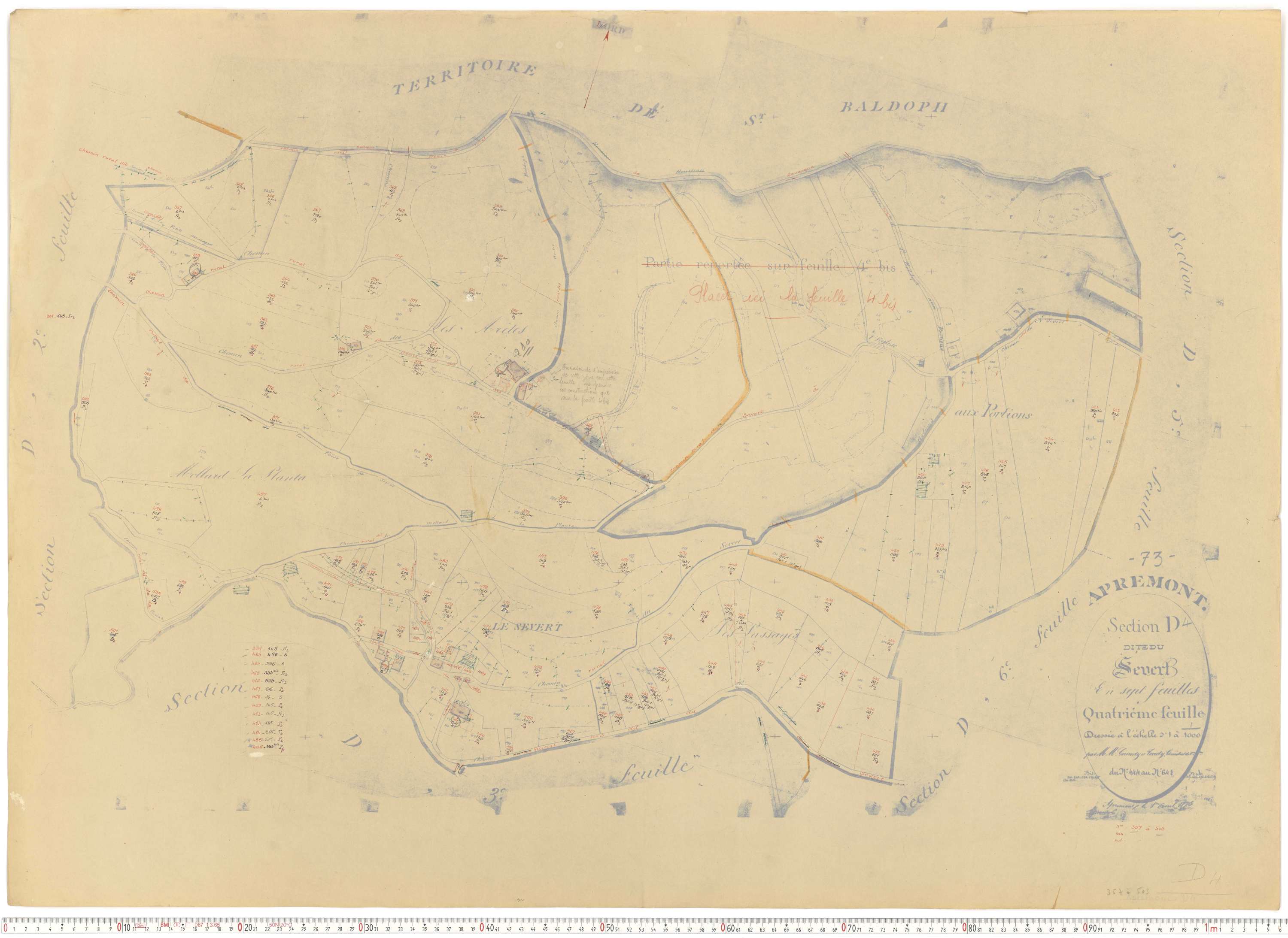 Apremont - Cadastre rénové et remembré, versions de travail (1955).