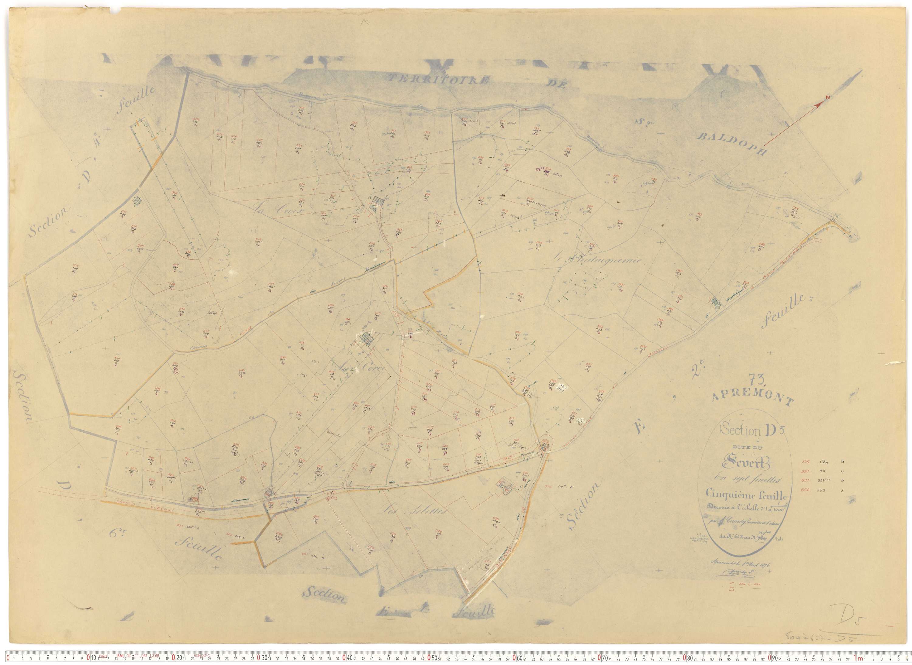 Apremont - Cadastre rénové et remembré, versions de travail (1955).
