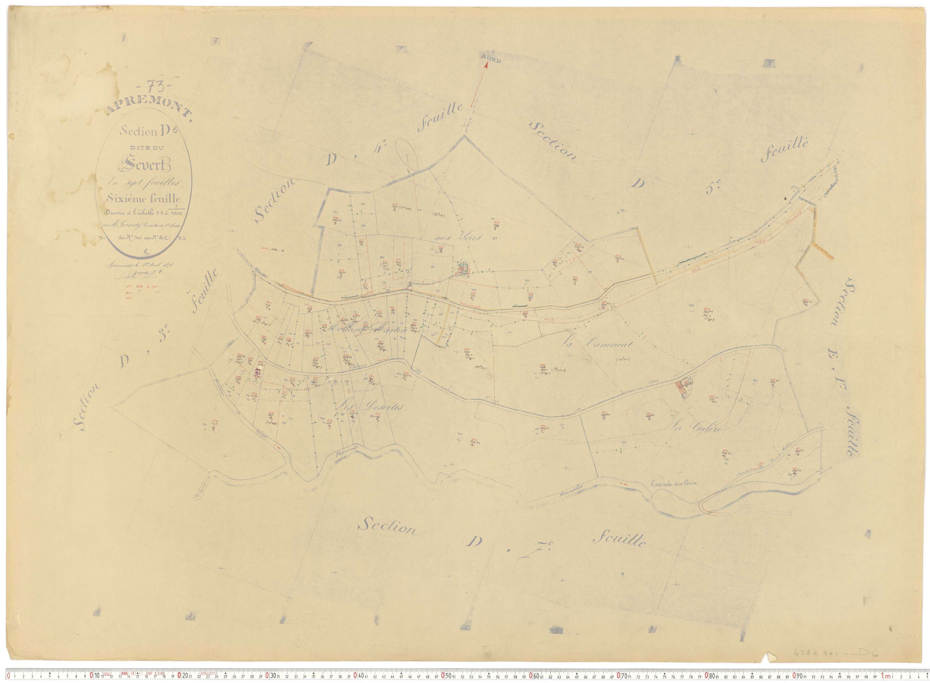 Apremont - Cadastre rénové et remembré, versions de travail (1955).