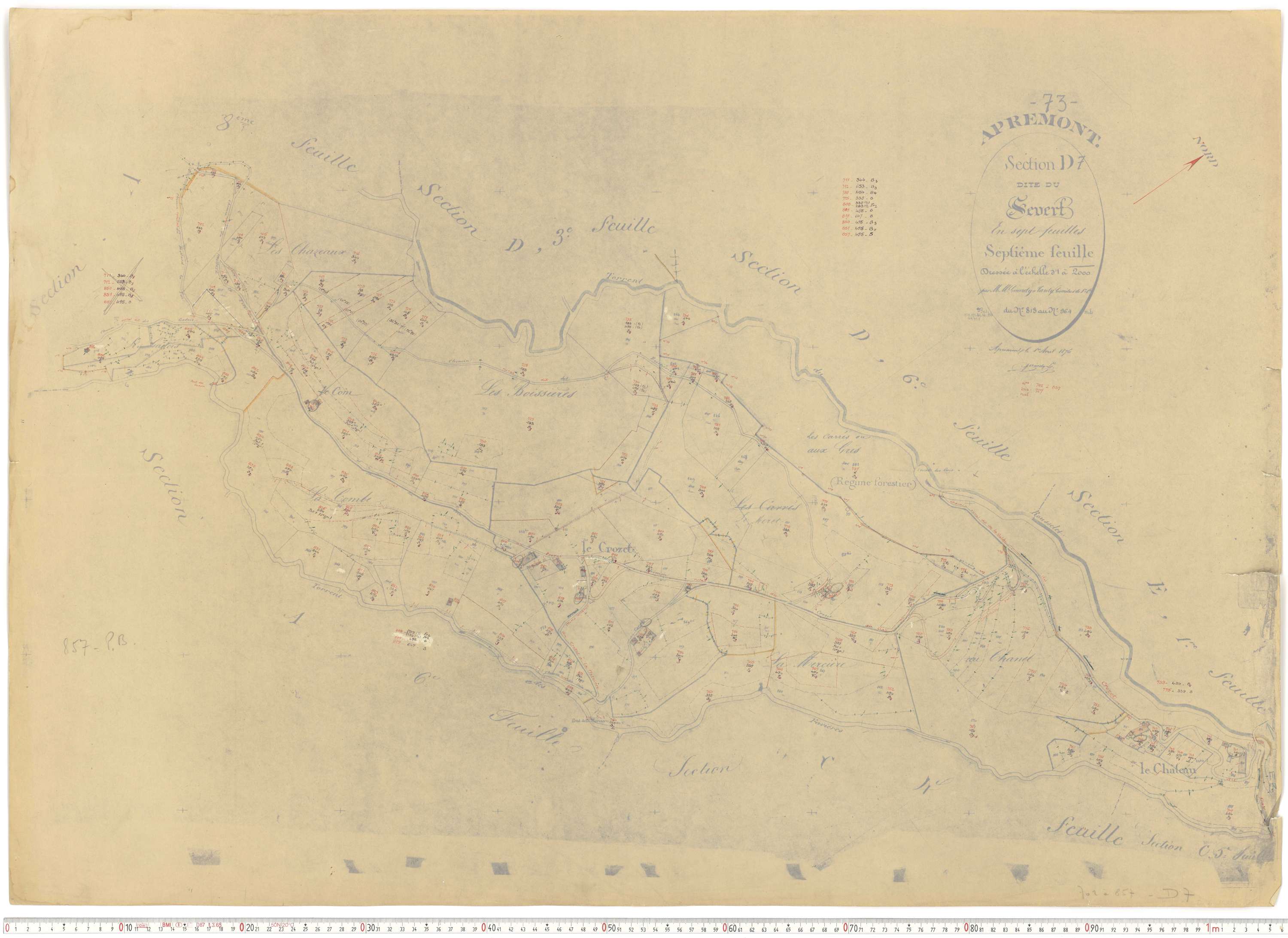 Apremont - Cadastre rénové et remembré, versions de travail (1955).