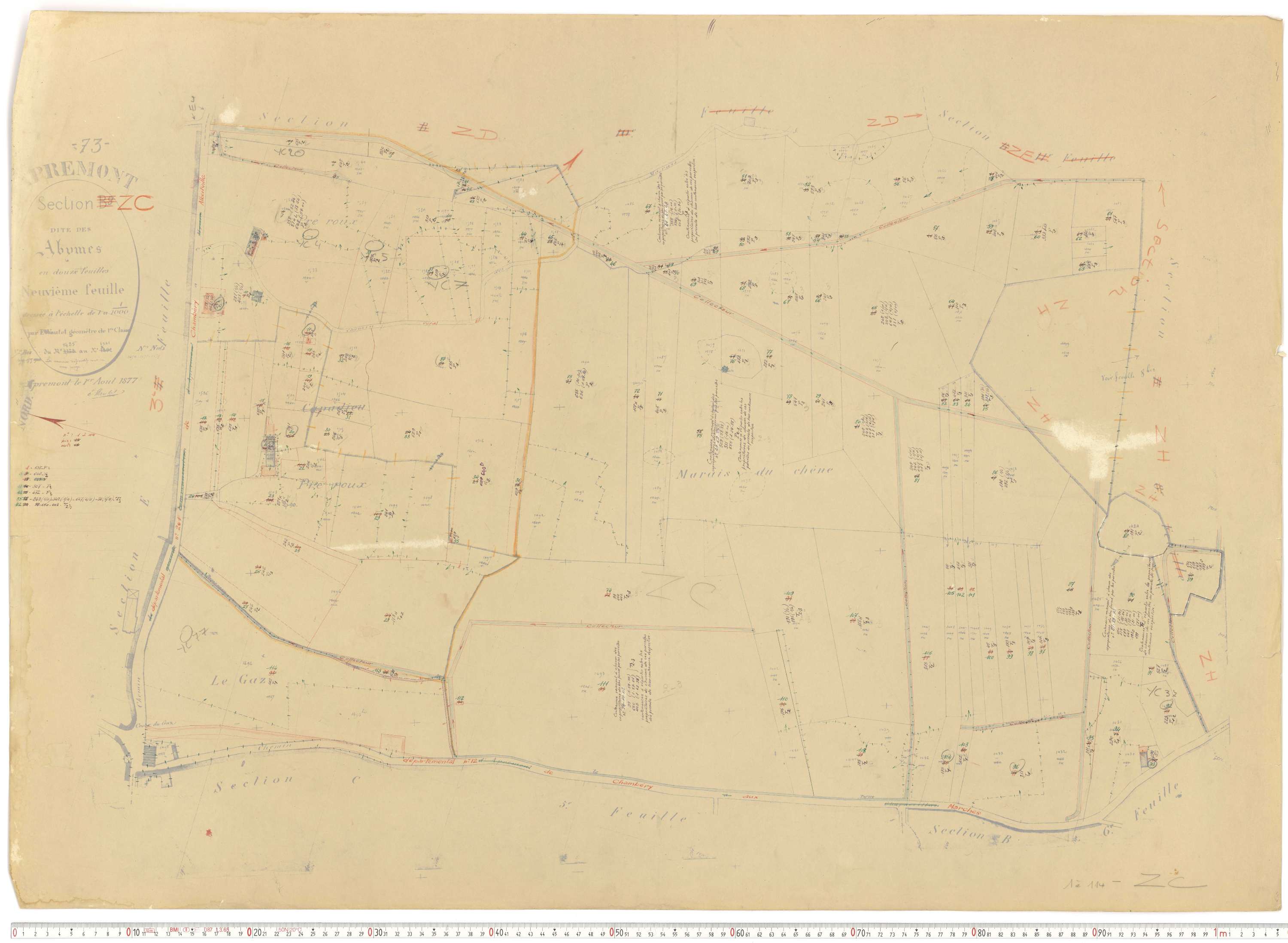 Apremont - Cadastre rénové et remembré, versions de travail (1955).
