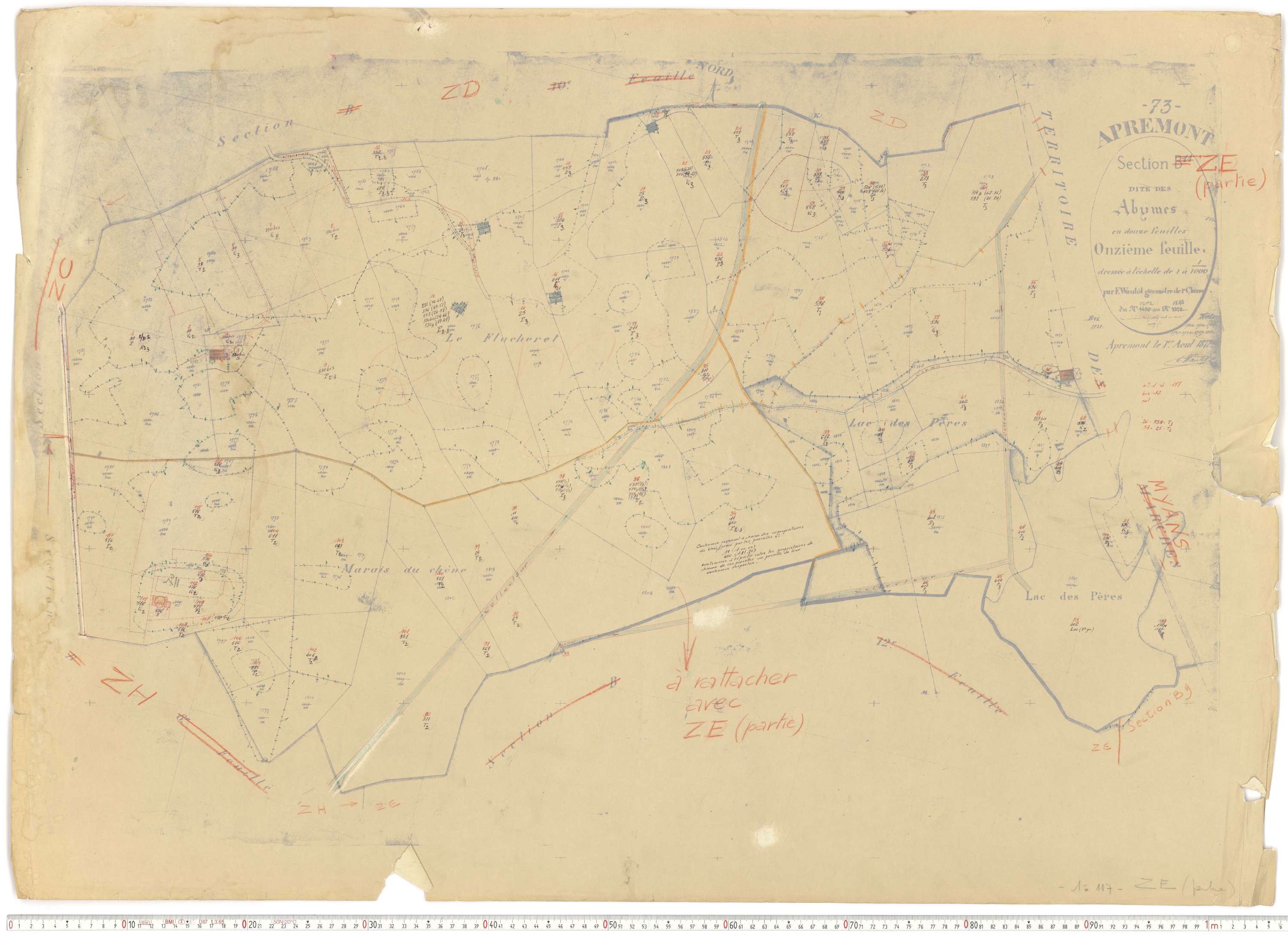 Apremont - Cadastre rénové et remembré, versions de travail (1955).